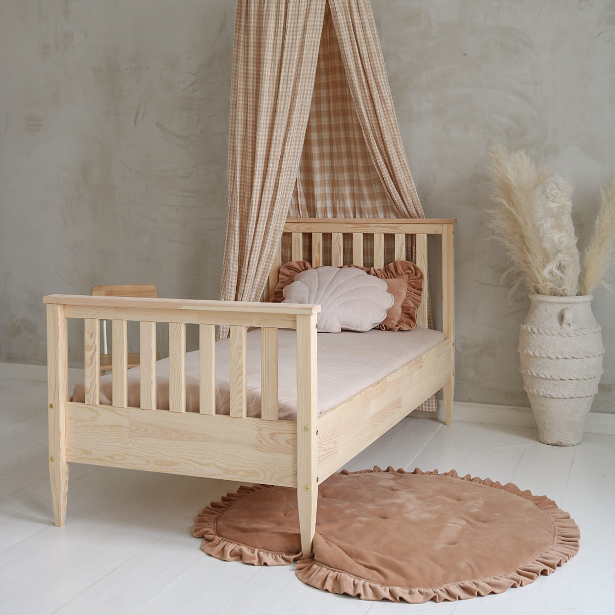 Design4kids Kinderbett Vante II - 190x90 Naturholz (19cm Füße)