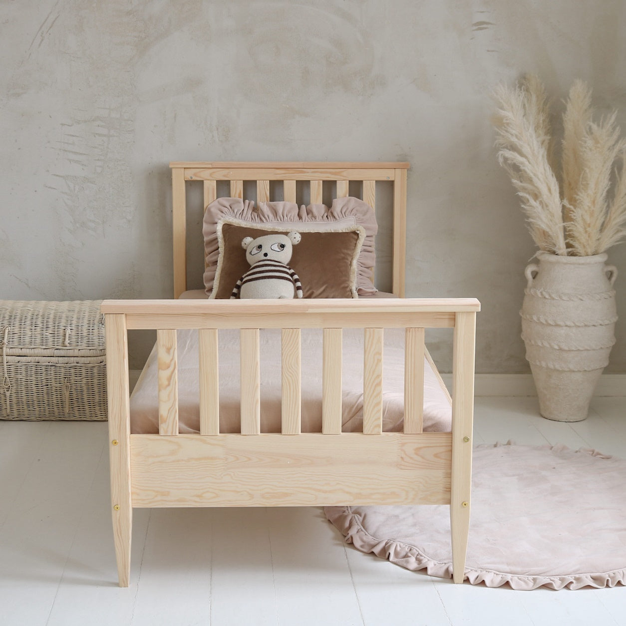 Design4kids Kinderbett Vante II - 190x90 Naturholz (19cm Füße)