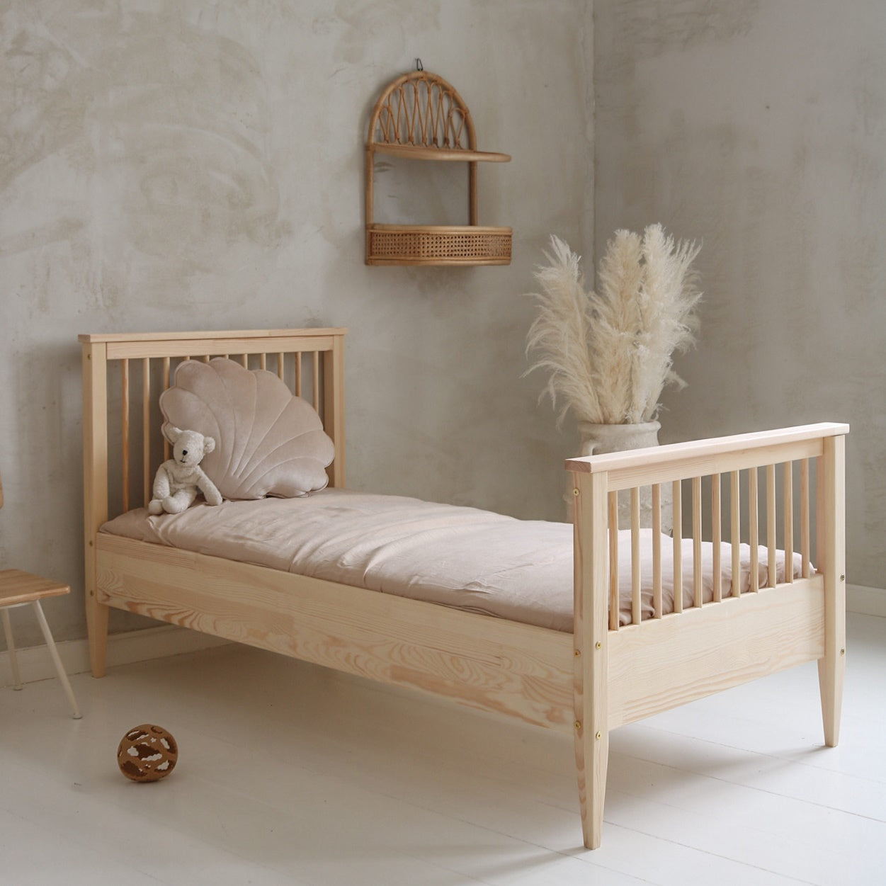 Design4kids Kinderbett Vante I - 190x90 Naturholz (19cm Füße)