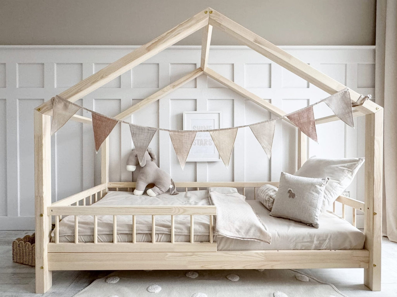Design4kids Hausbett Amie Komfort - 160x80 Naturholz