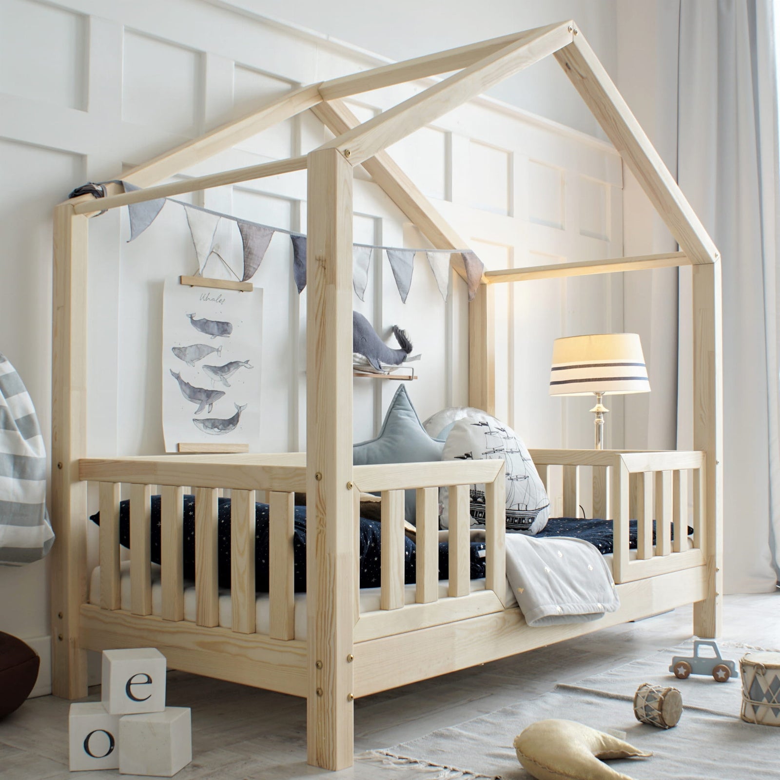 Design4kids Hausbett Marino Pro - 190x90 Naturholz