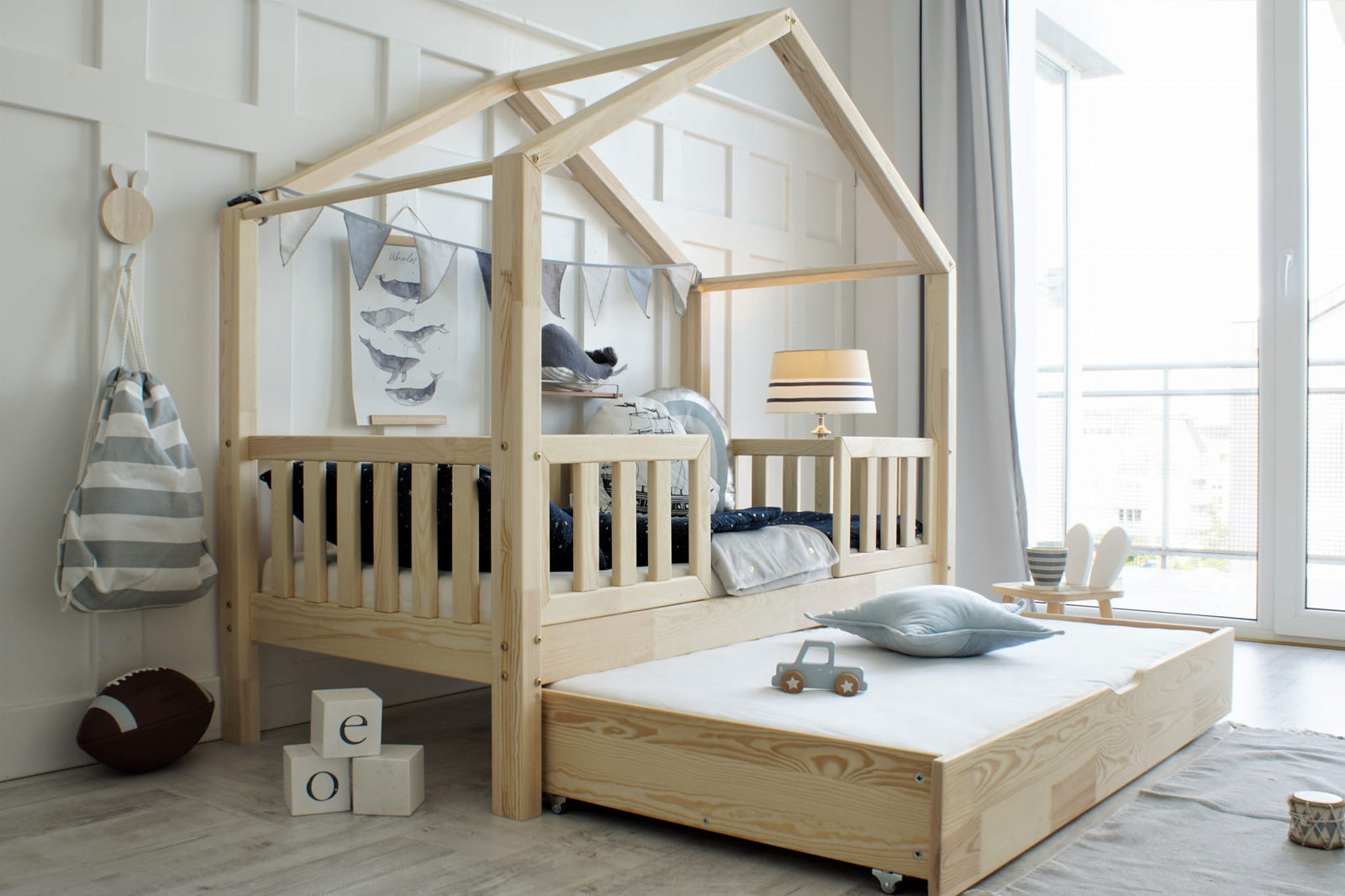 Design4kids Hausbett Marino Deluxe - 190x90 Natur