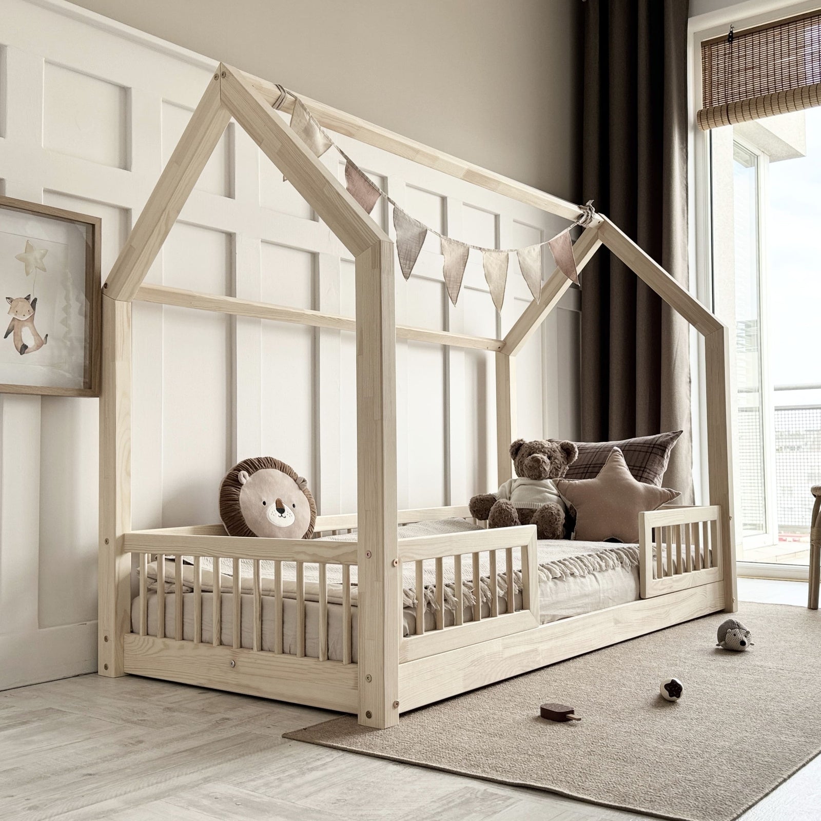 Design4kids Hausbett Sole Pro 190x90 Naturholz (Füsse 1 cm)