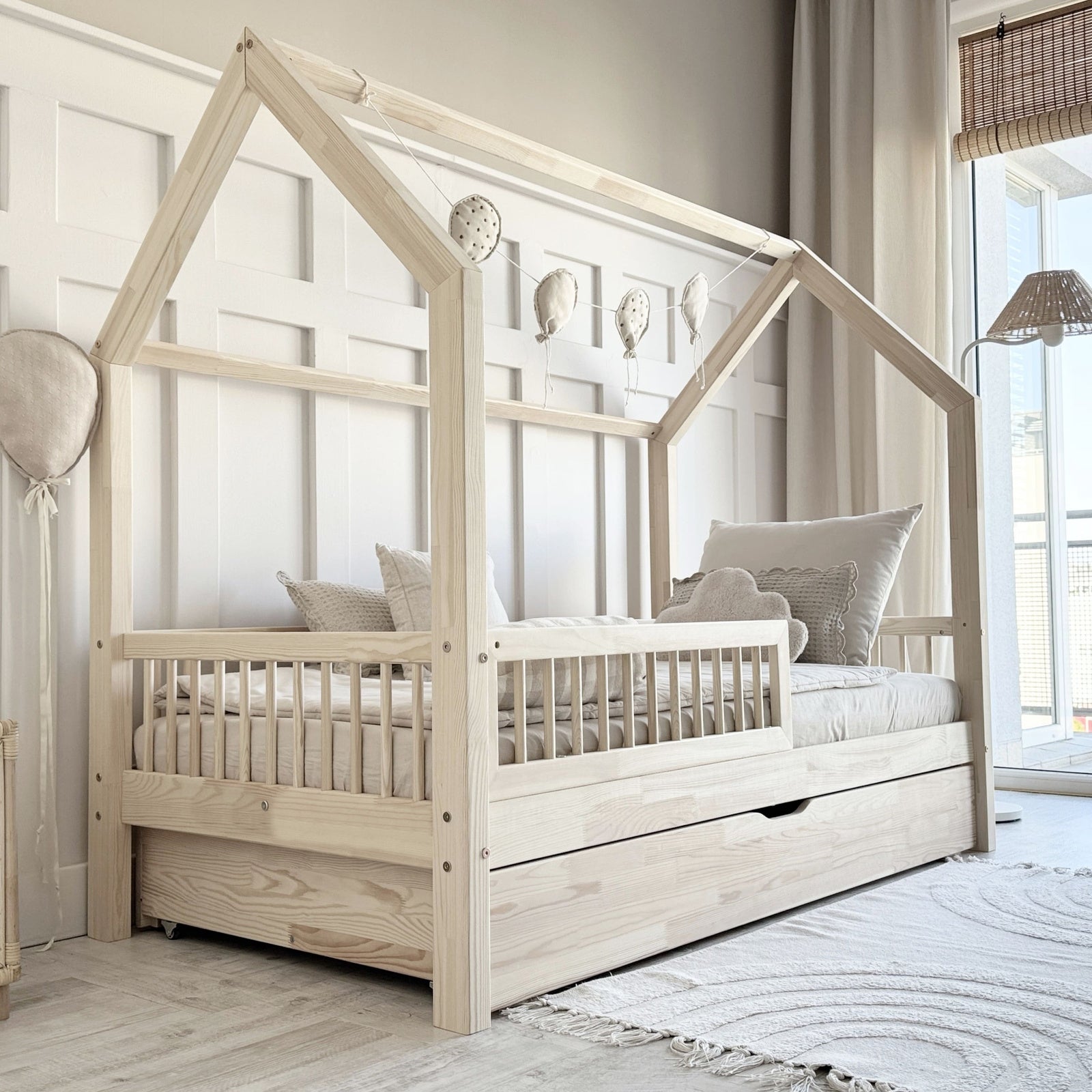 Design4kids Hausbett Sole Komfort Deluxe - 190x90 Naturholz
