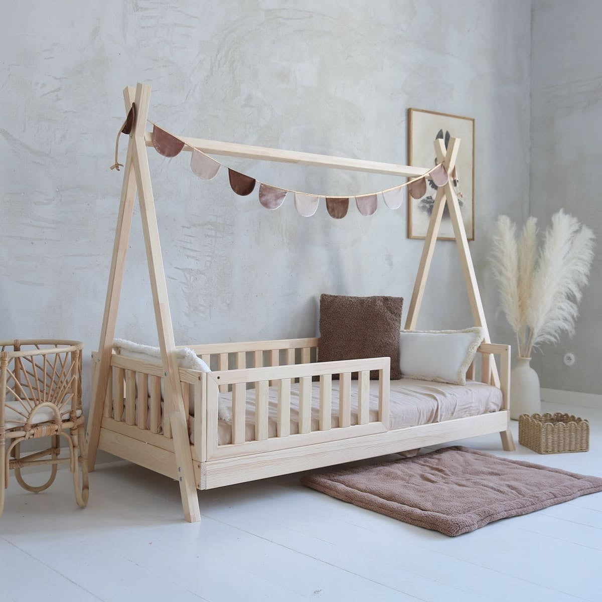 Design4kids Tipibett Luna Komfort 190x90 Naturholz