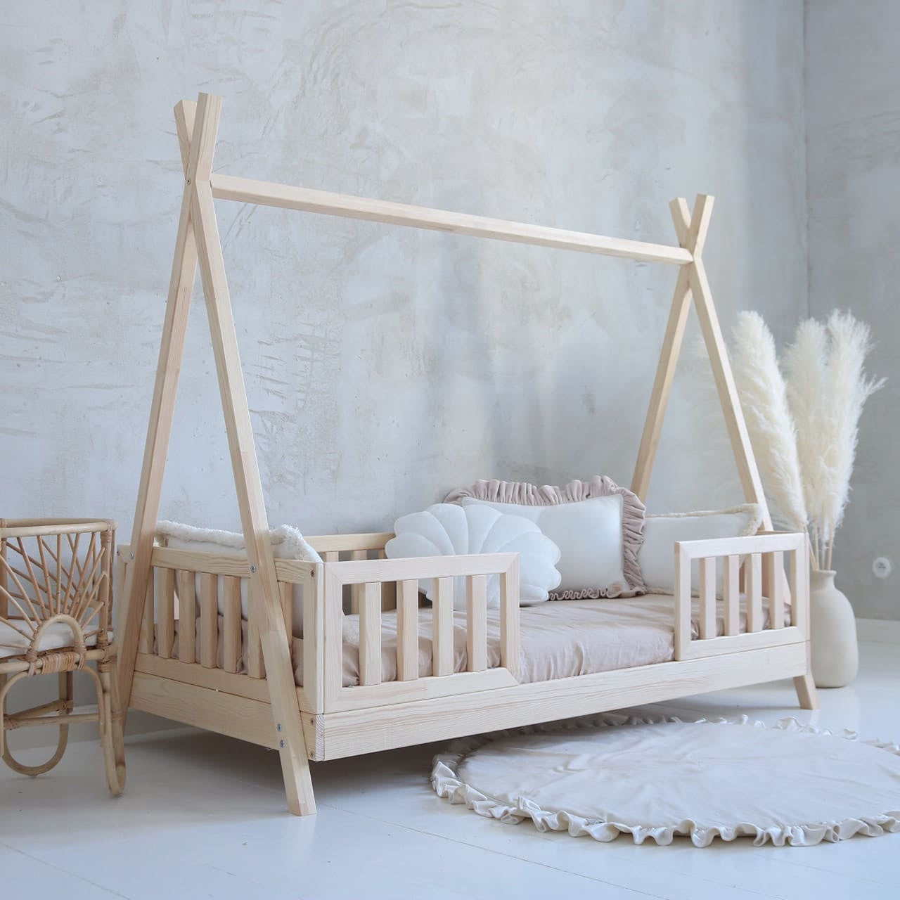 Design4kids Tipibett Luna Komfort II 190x90 Naturholz