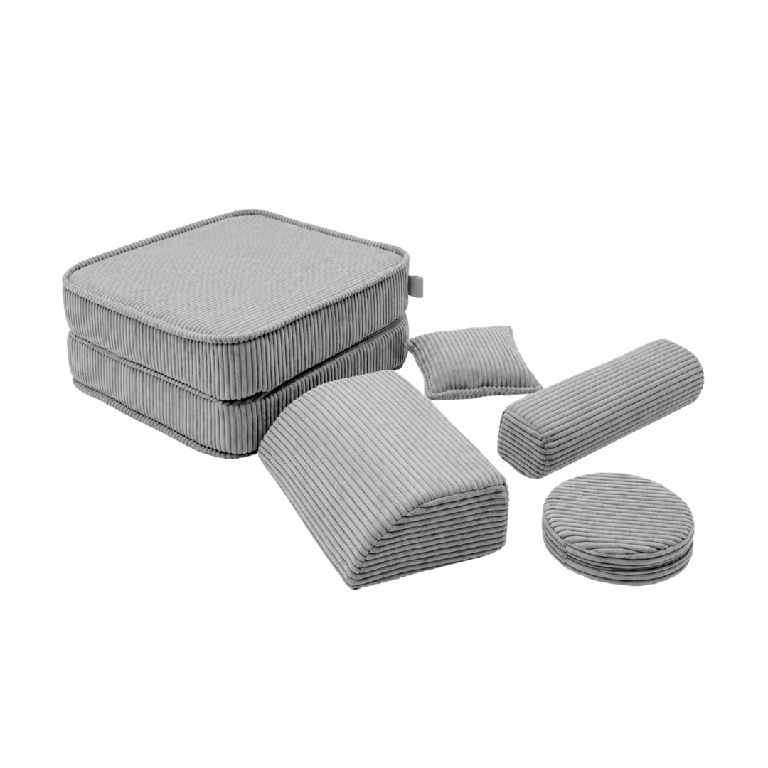 Design4Kids 3-in-1 Kindersessel Jewel Cord Mini 60x60 cm - Faltbare Kindercouch & Spielmatratze
