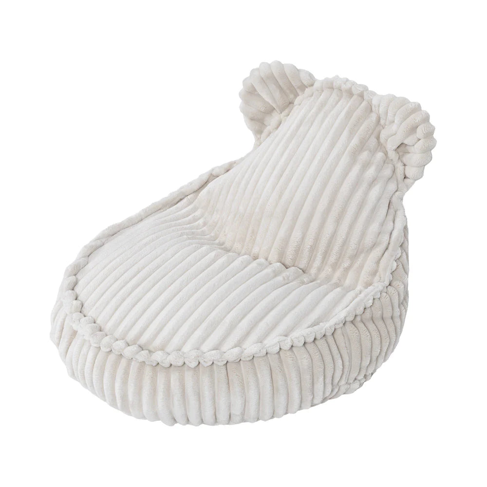 Design4Kids Kinder-Sitzsack Jewel Plüsch-Cord im Bär-Design - almond beige