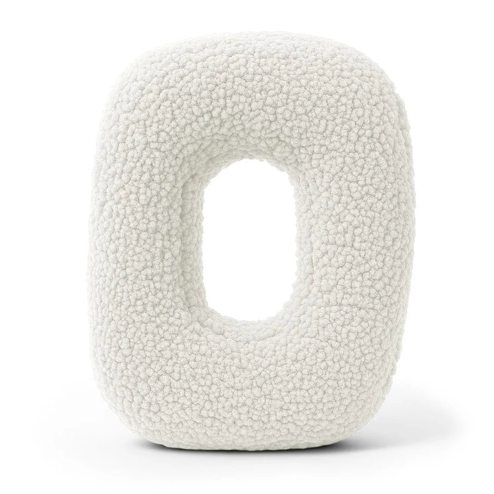 Design4Kids Buchstaben-Kissen Teddy - creme/weiß