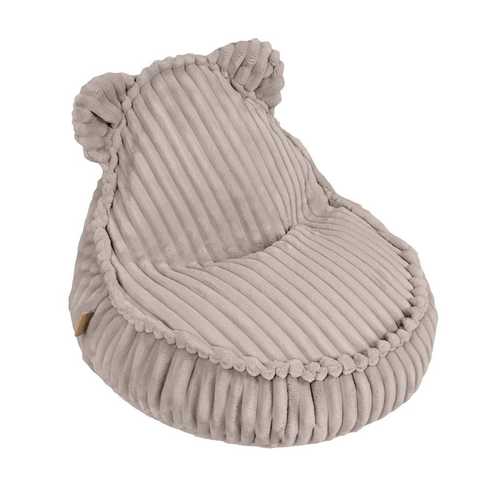 Design4Kids Kinder-Sitzsack Jewel Plüsch-Cord im Bär-Design - hazelnut taupe