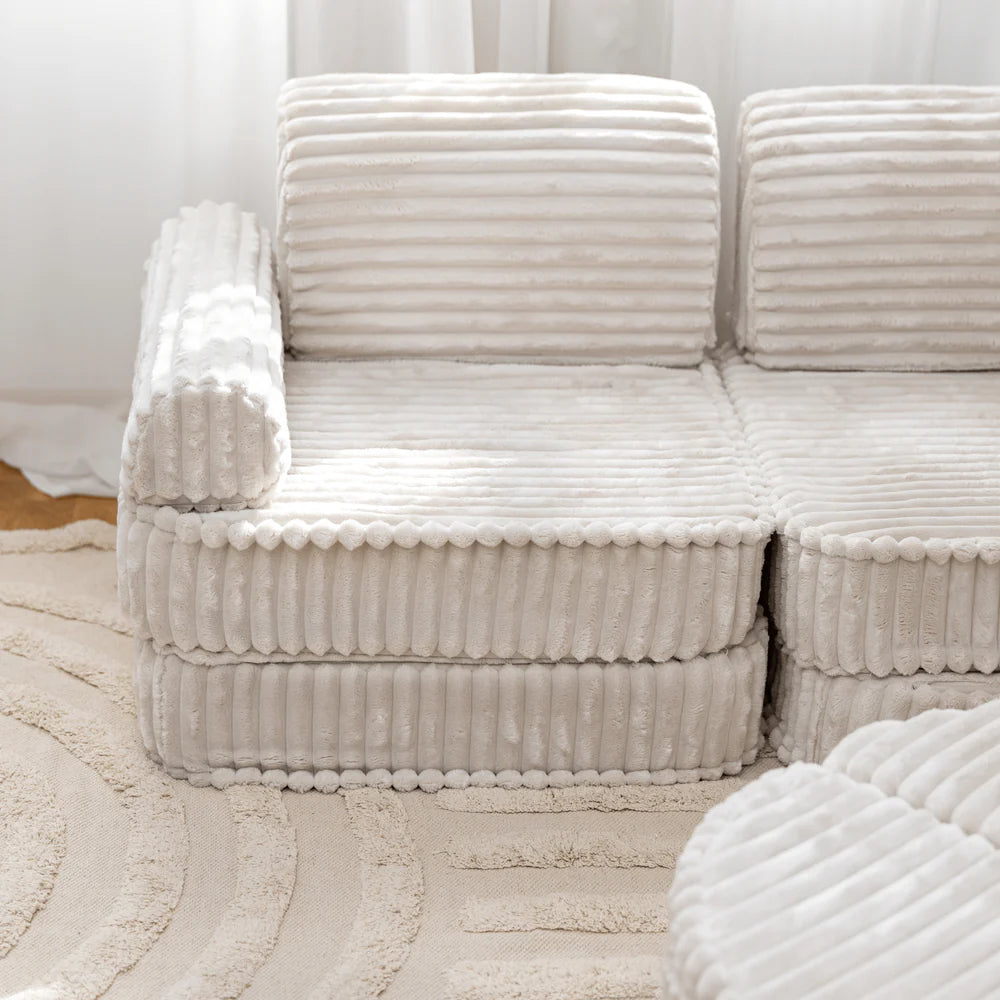 Design4Kids Spielsofa Jewel Plüsch-Cord Plus - almond beige