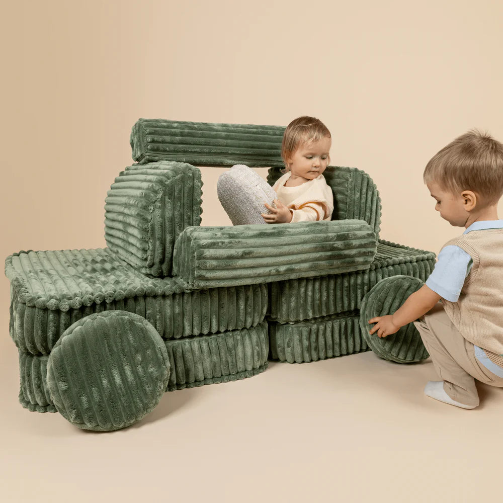 Design4Kids Spielsofa Jewel Plüsch-Cord Plus - classic olive