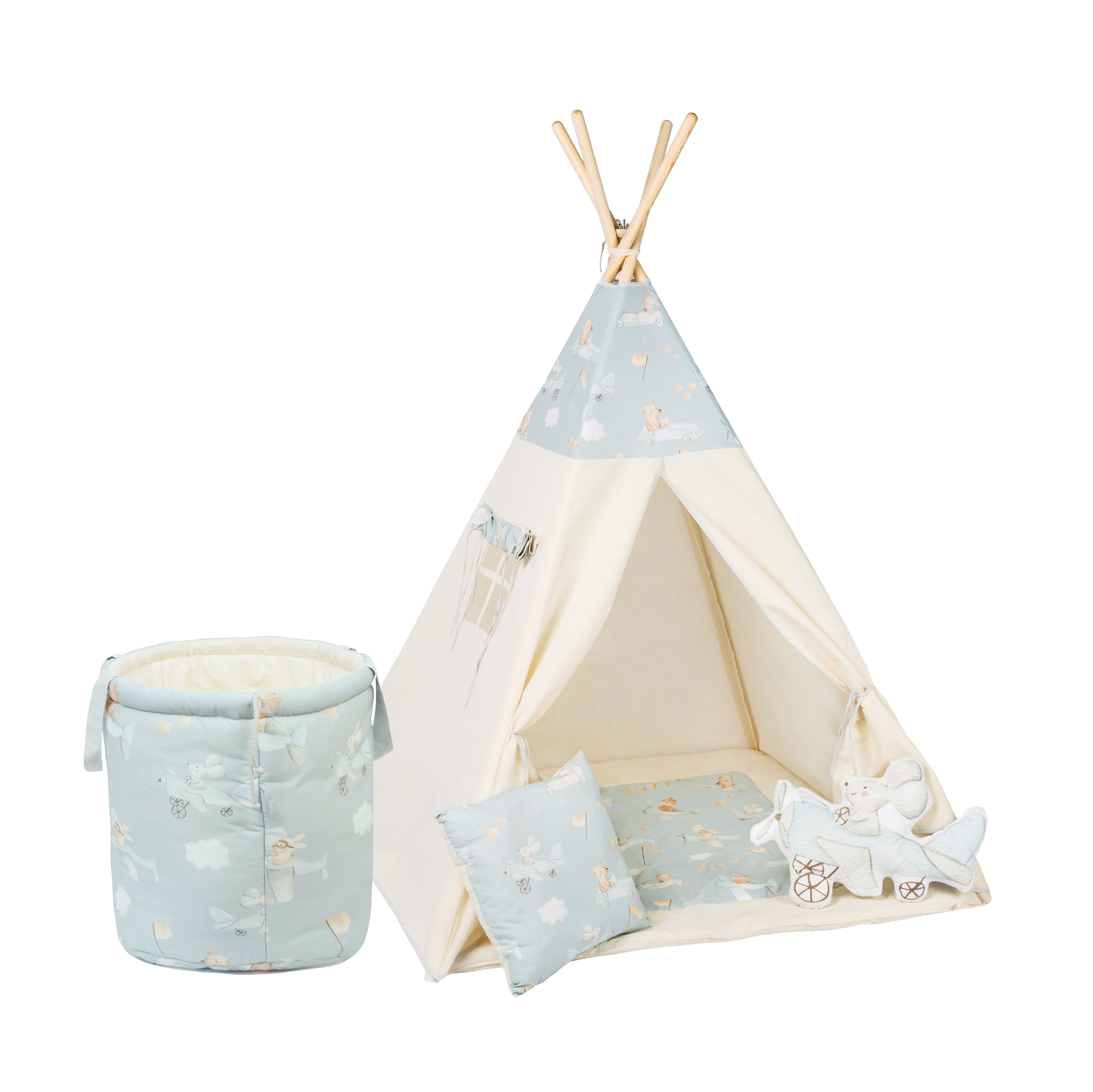 Design4Kids Tipi-Zelt L-Set Flying Mice - creme