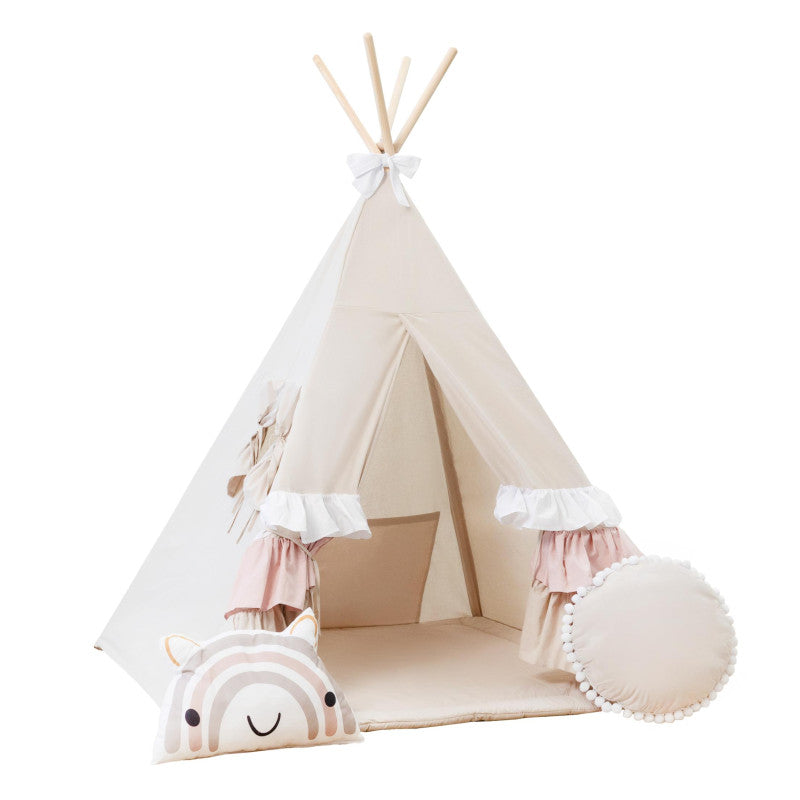 Design4Kids Tipi-Zelt M-Set Cute Frills - beige