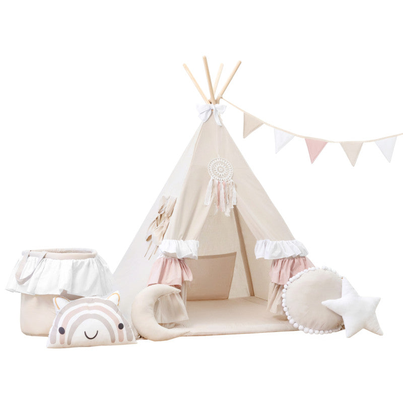 Design4Kids Tipi-Zelt XXL-Set Cute Frills - beige