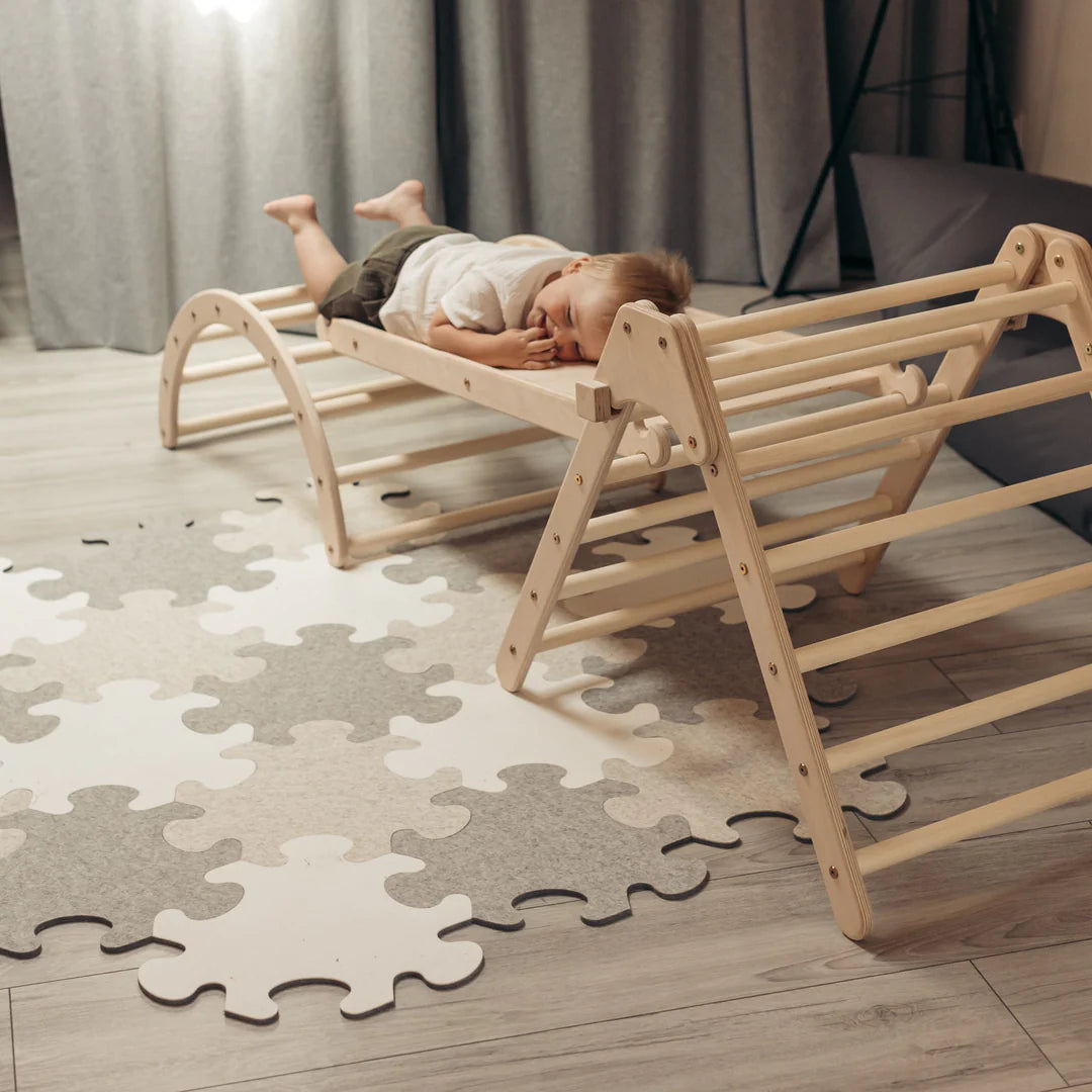Design4Kids Montessori Kletterset Tarsier - Pikler-Kletterdreieck mit Rutsche und Kletterbogen