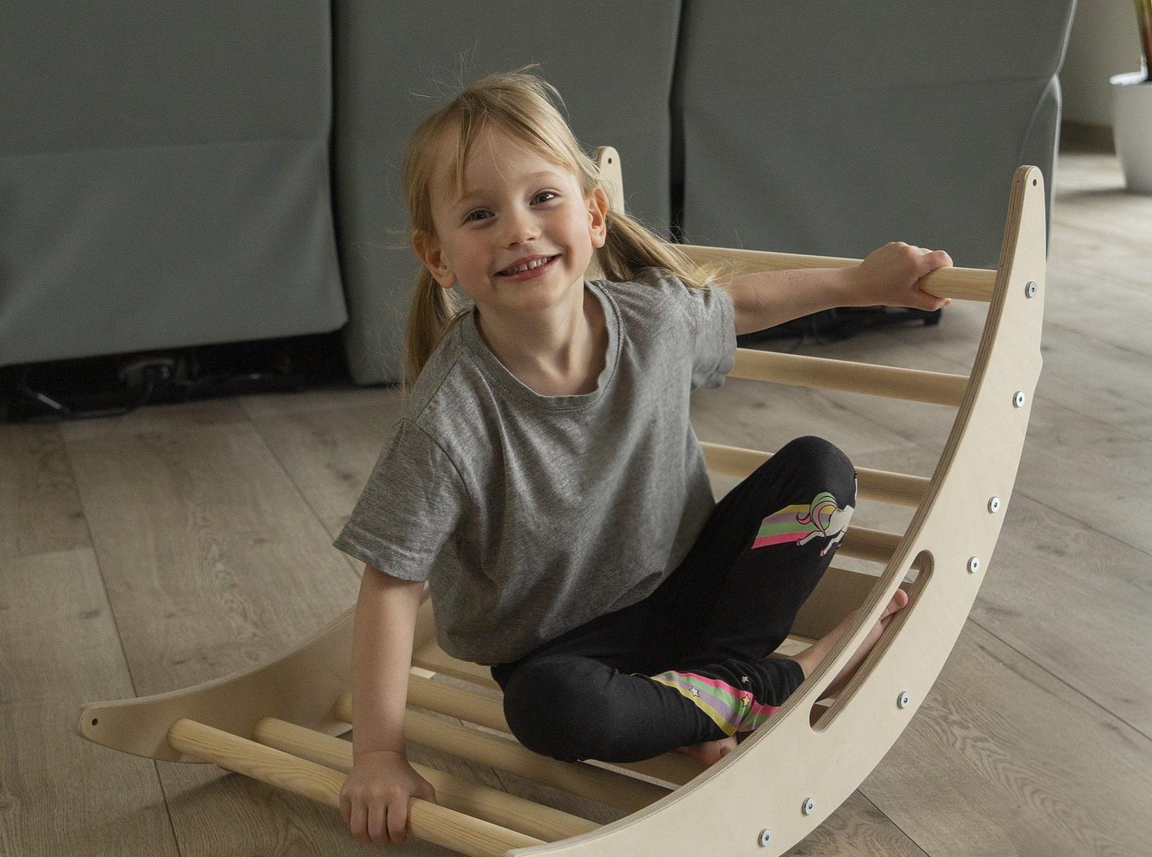 Design4Kids 3-in-1 Montessori Kletterset S - Kletterdreieck, Rutsche & Wippe