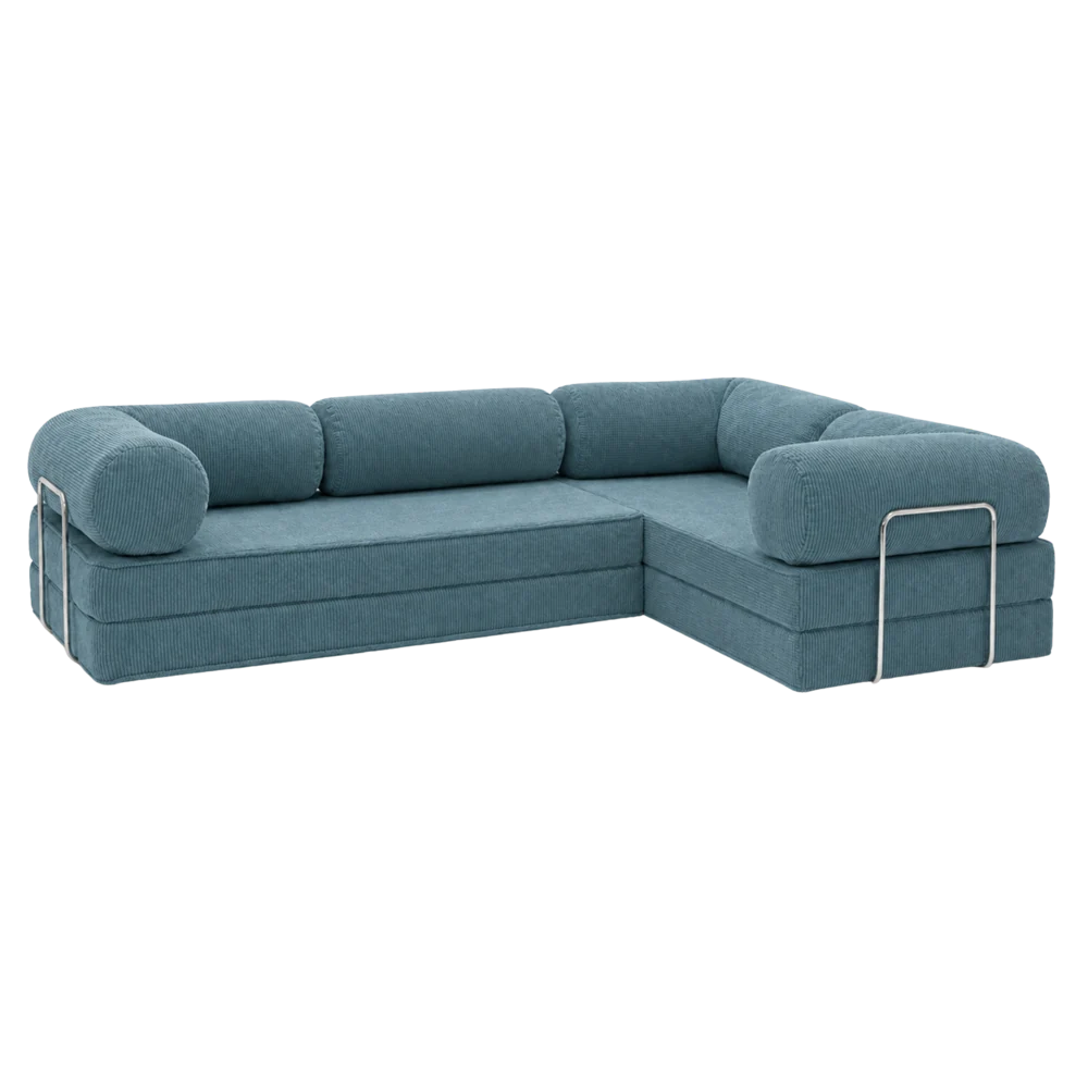 Design4Kids Family Ecksofa 3-Sitzer Jewel Cord Corner 300
