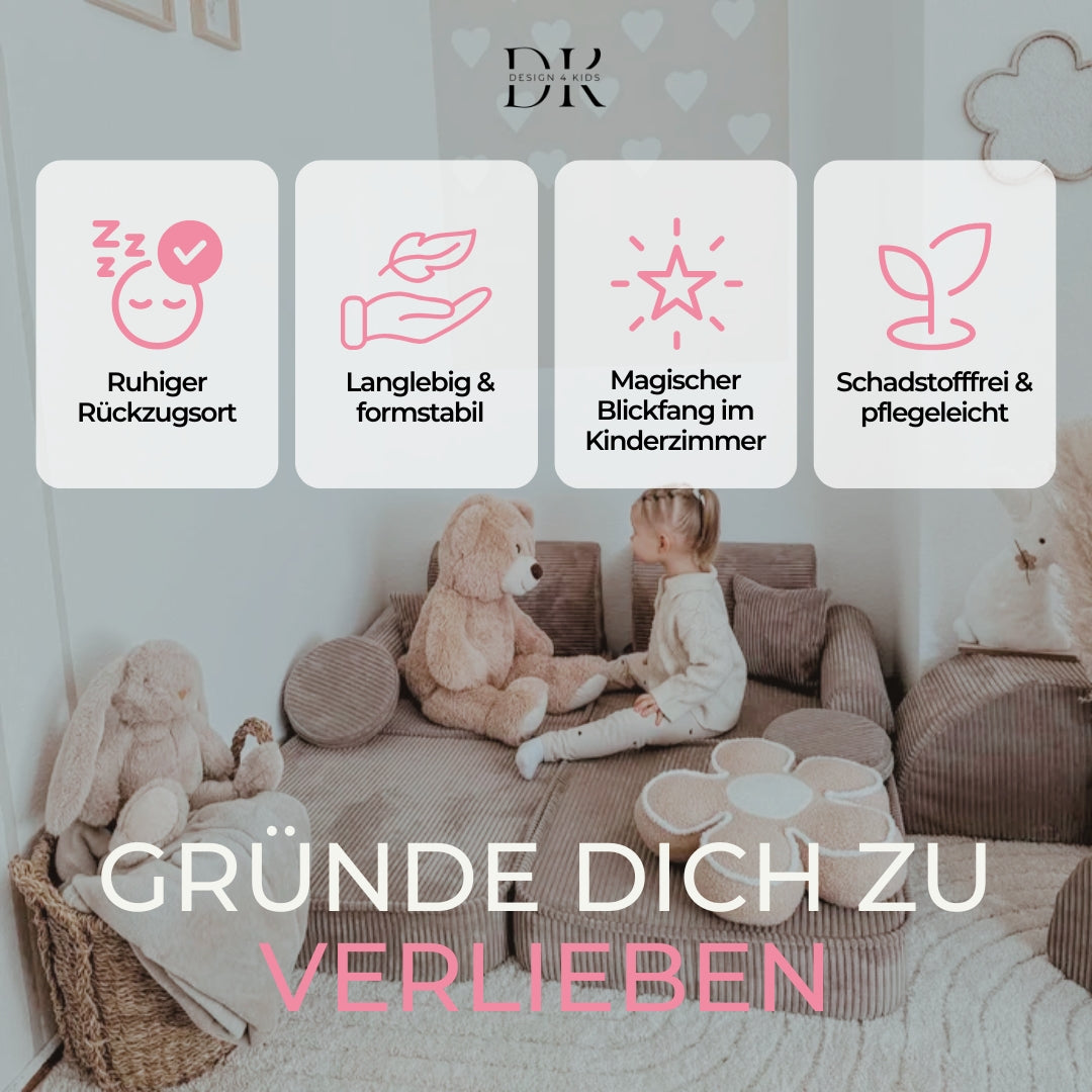 Design4Kids Mini Spielsofa Jewel Cord Plus