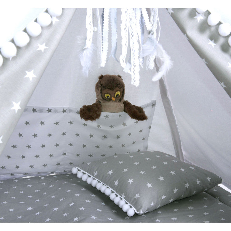 Design4Kids Tipi-Zelt XXL-Set White Kingdom - grau