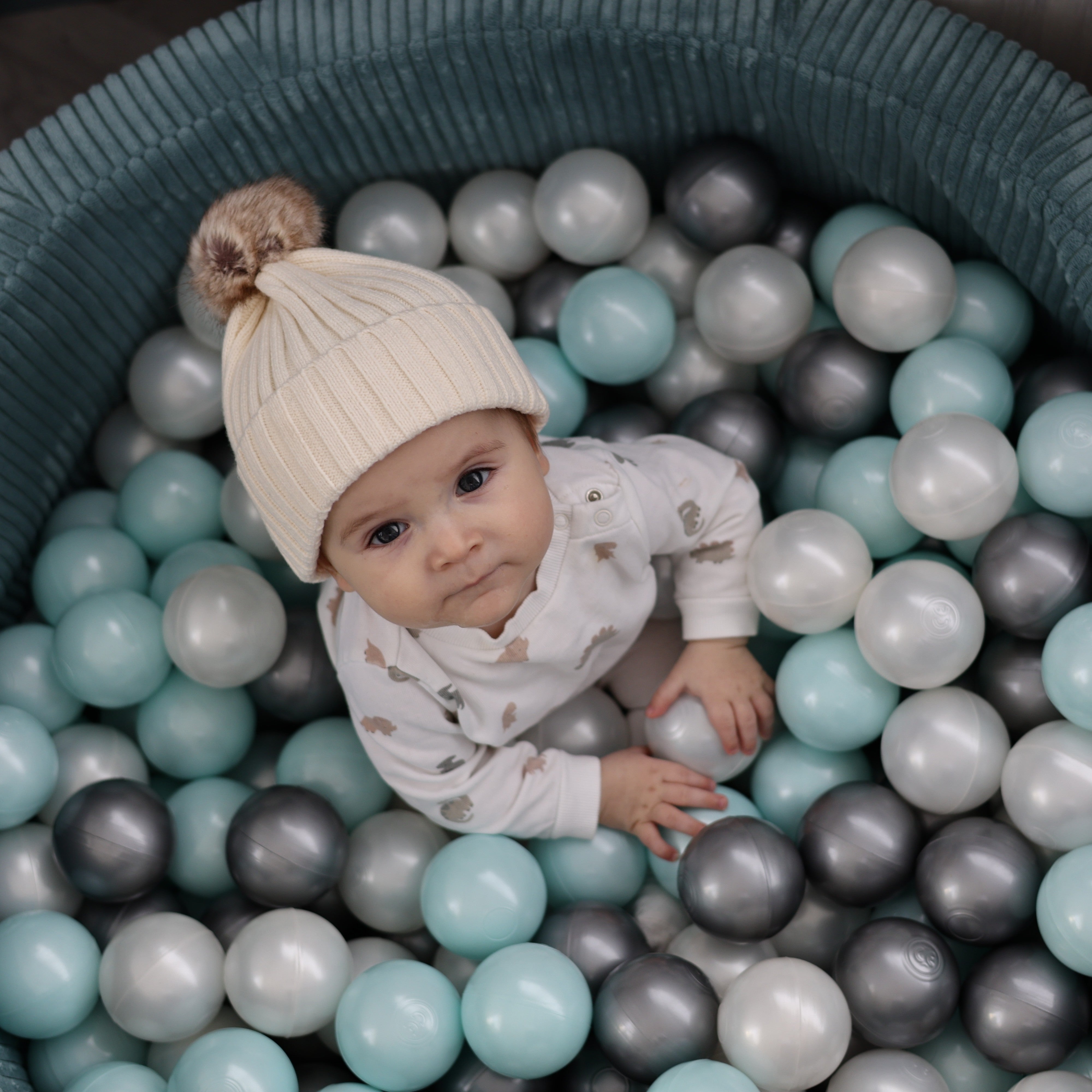 Design4Kids Schaumspielset Jewel Cord mit Bällebad und 200 Bälle - ocean blue