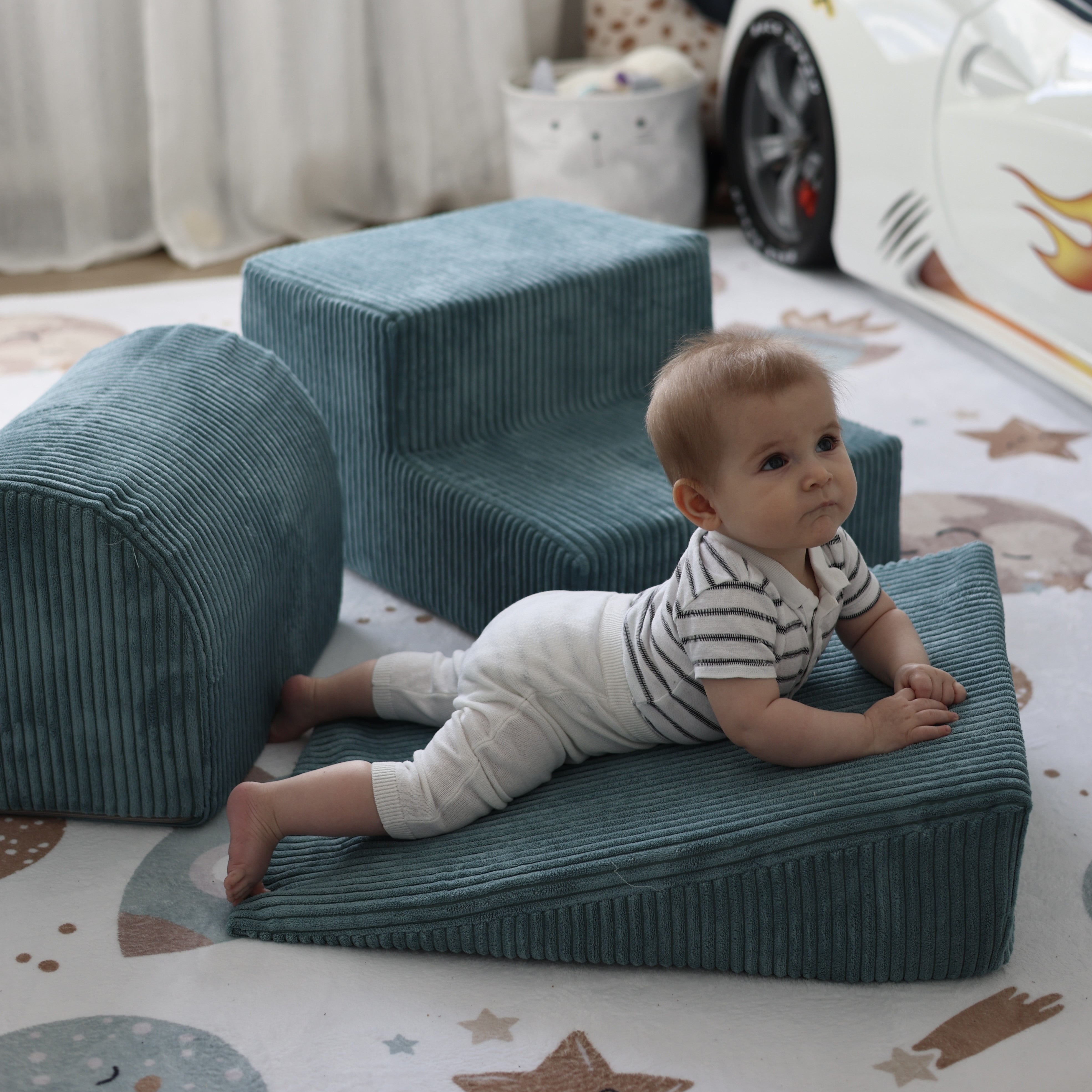 Design4Kids Schaumspielset Jewel Cord mit Bällebad und 200 Bälle - ocean blue