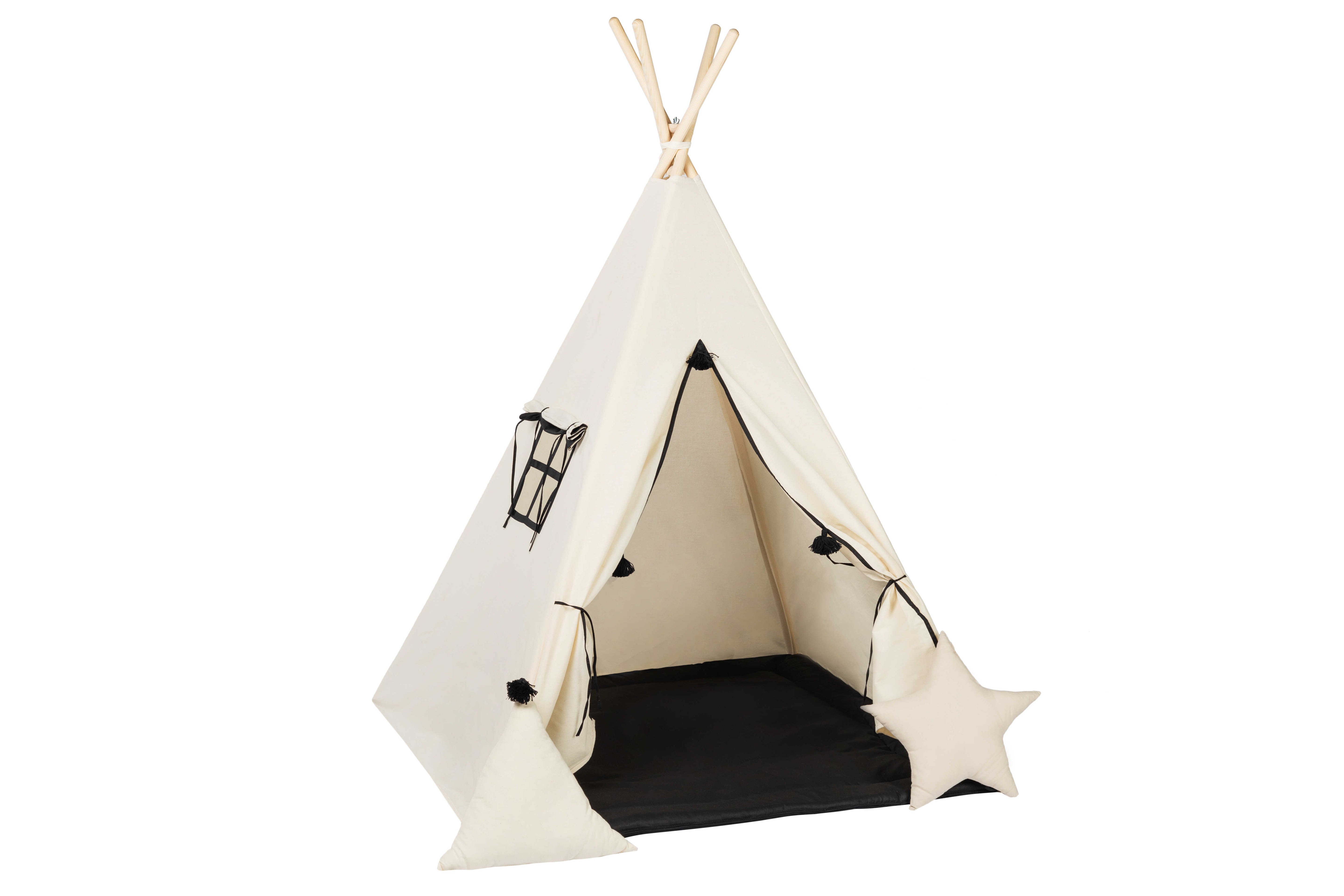 Design4Kids Tipi-Zelt M-Set Creamy Coal - creme