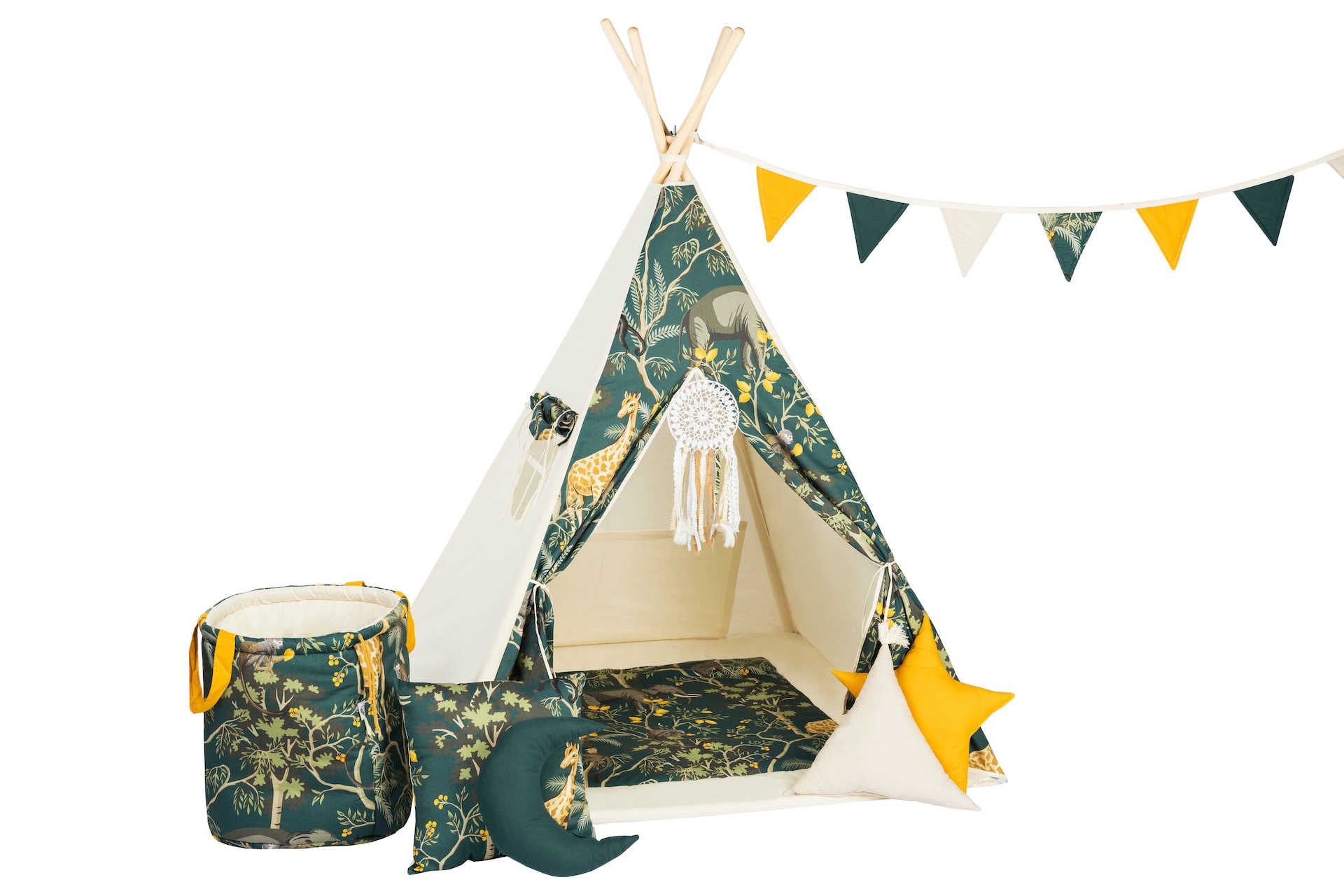Design4Kids Tipi-Zelt XXL-Set Safari - beige