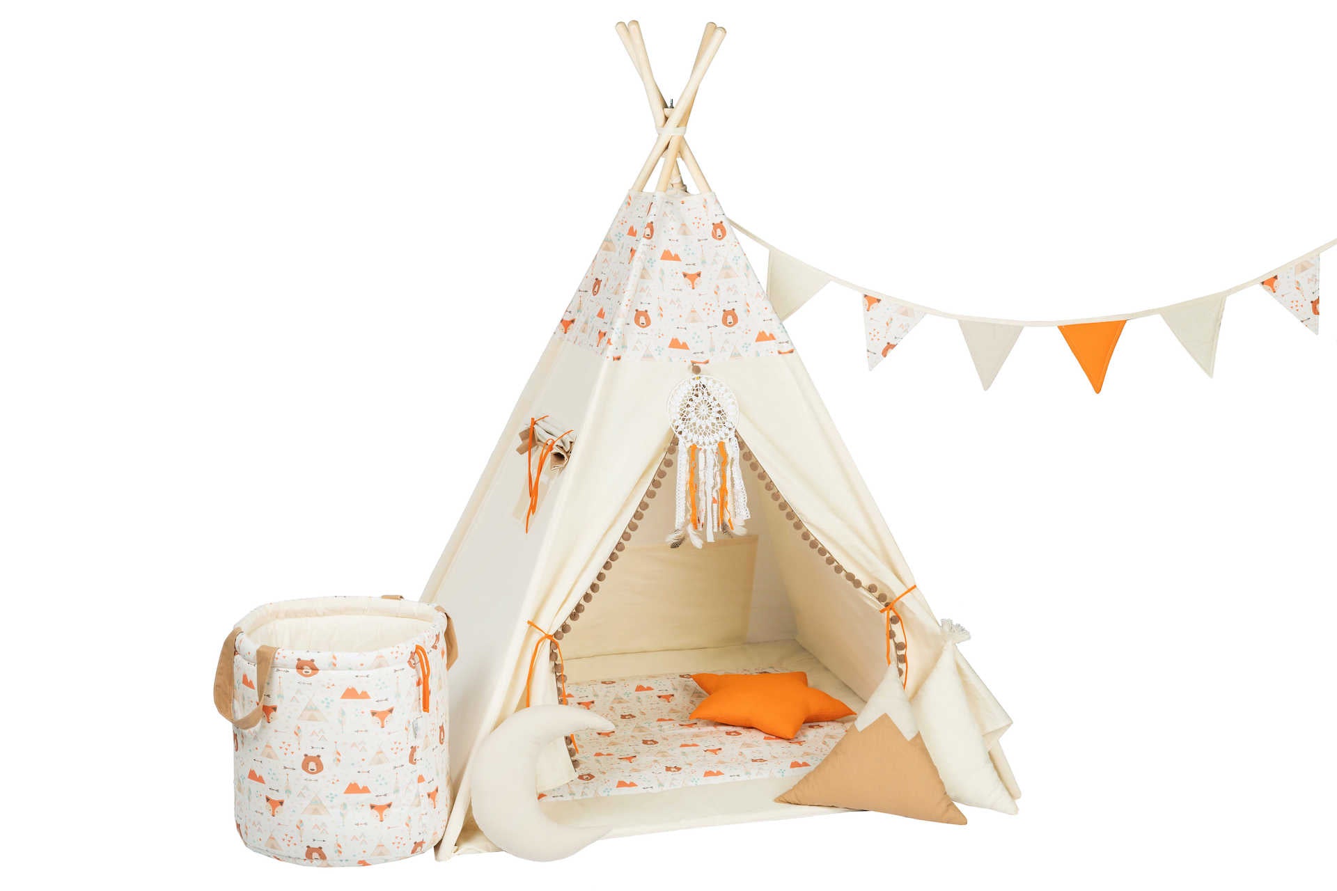 Design4Kids Tipi-Zelt XXL-Set My Friend Bear - beige