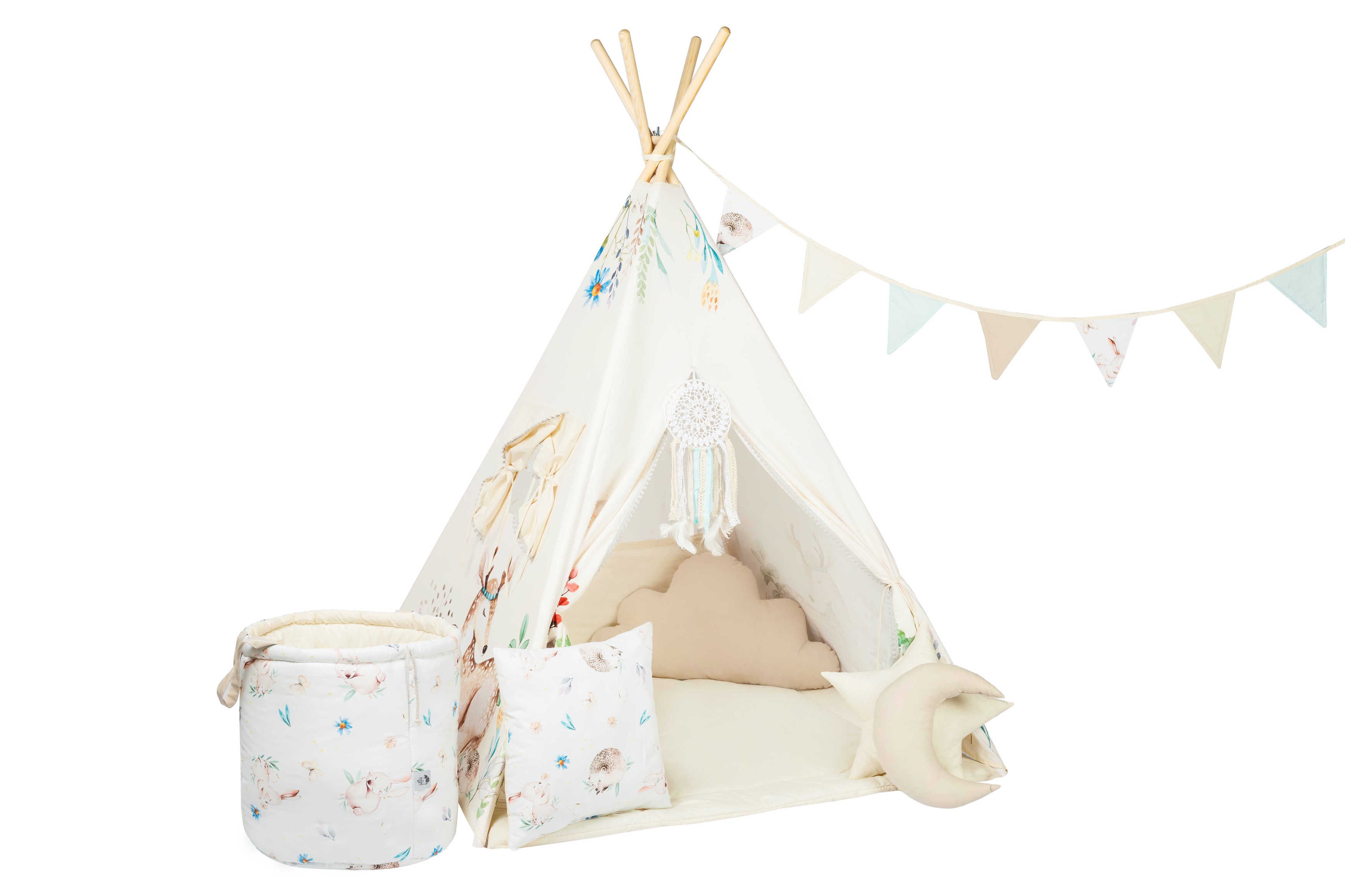 Design4Kids Tipi-Zelt XXL-Set Happy Glade - creme