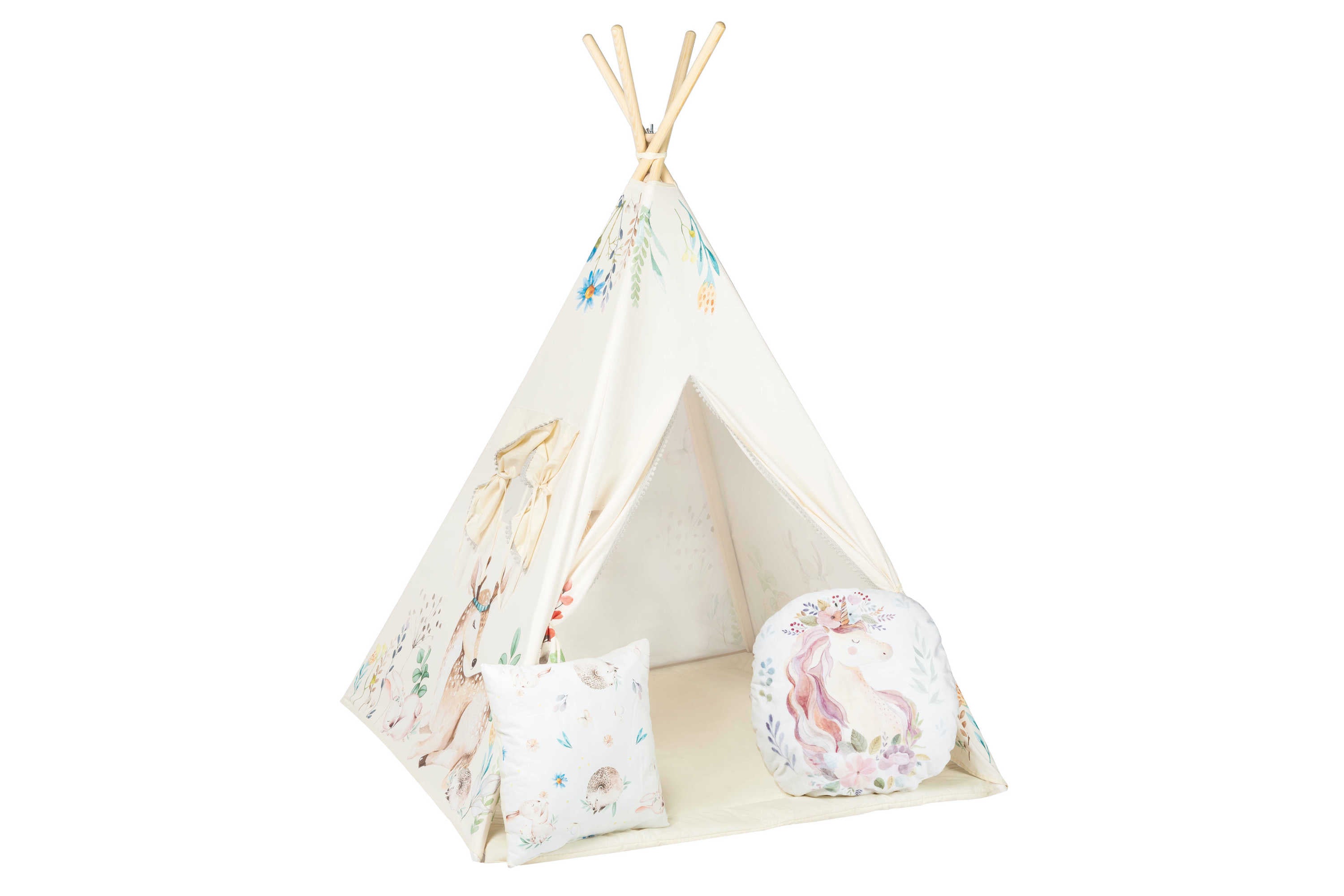 Design4Kids Tipi-Zelt M-Special Set Happy Glade Unicorn - creme