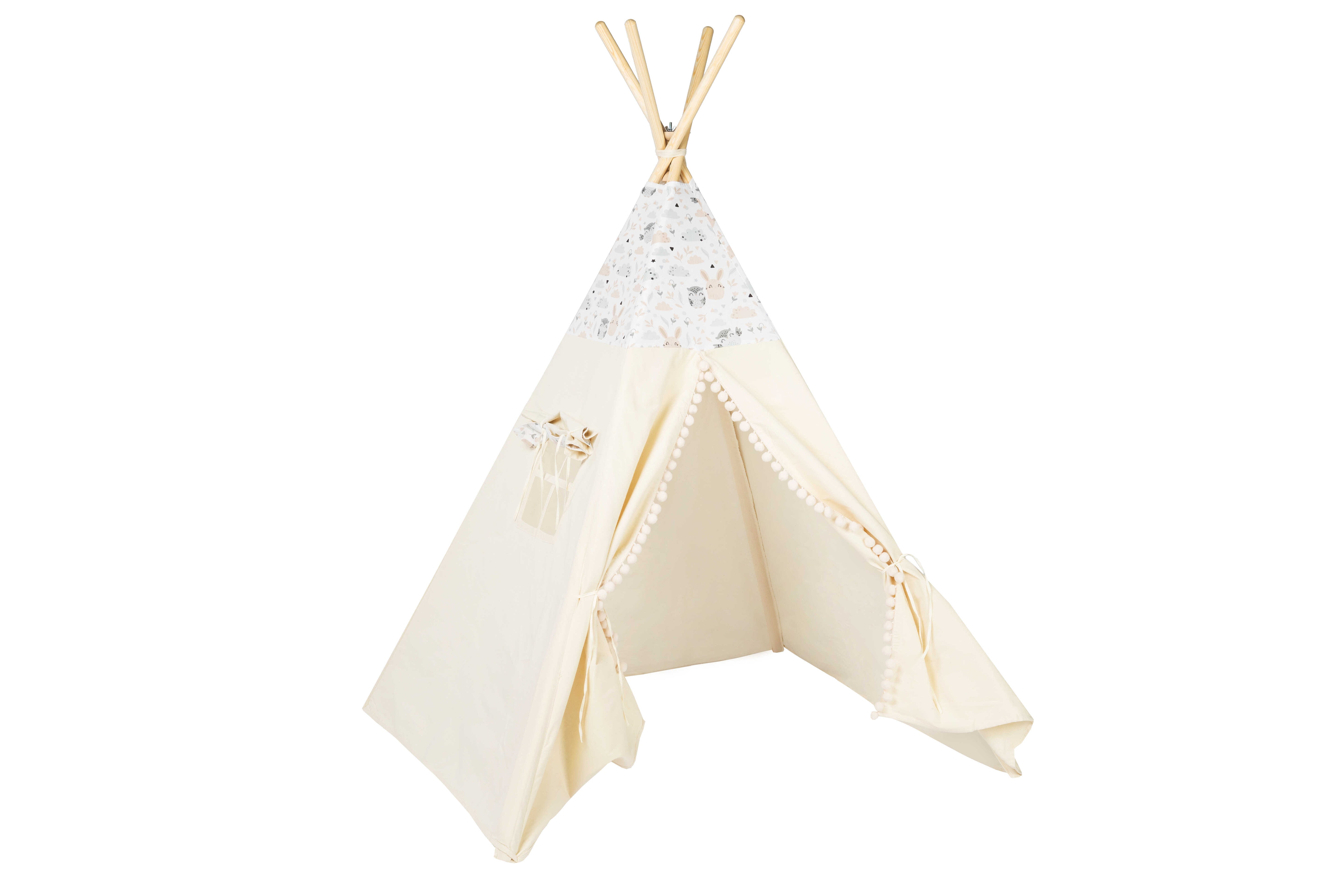 Design4Kids Tipi-Zelt M-Special Set Pastel Friends Squirrel - beige
