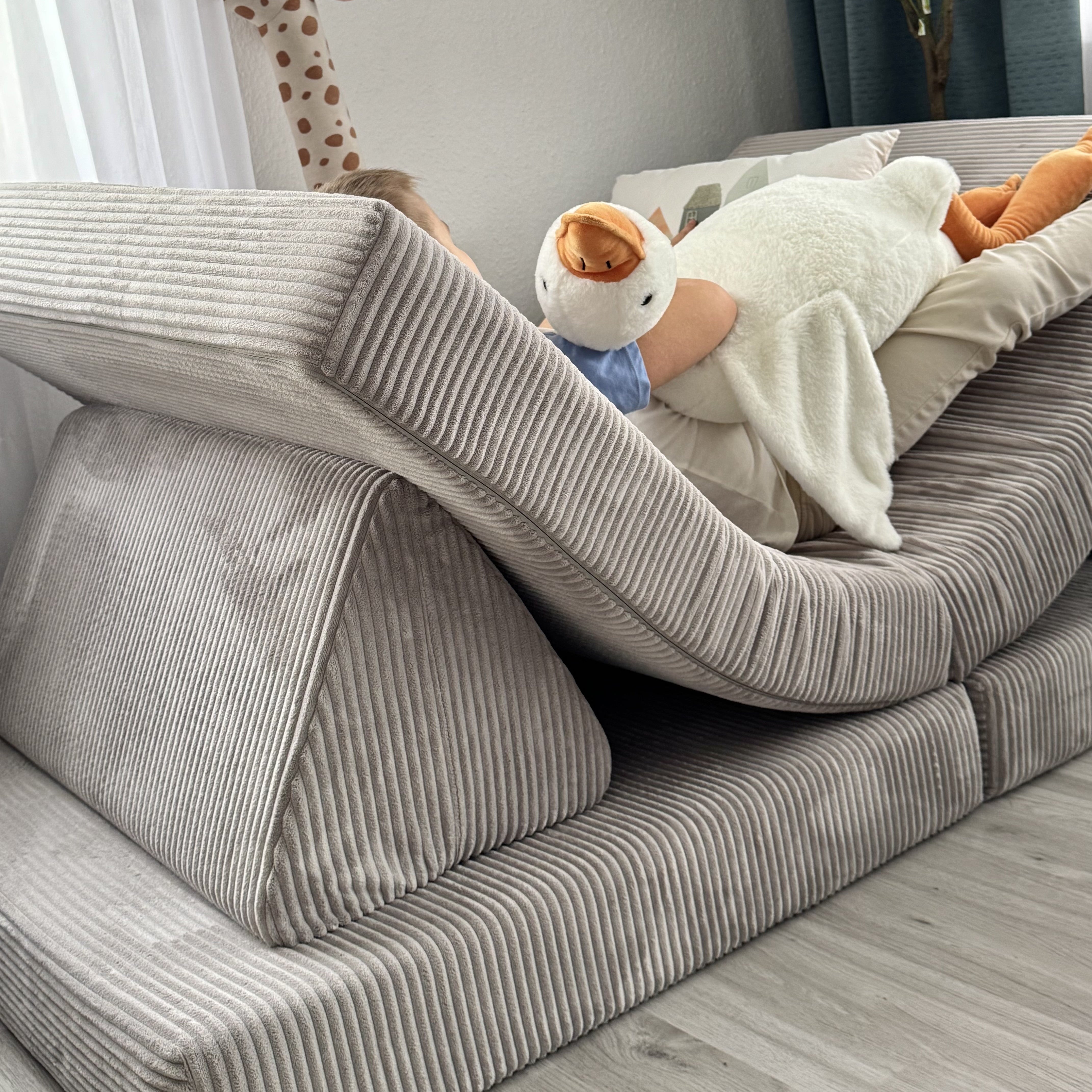 Design4Kids XXL Spielsofa Cord Grande Classic - cloudy grey