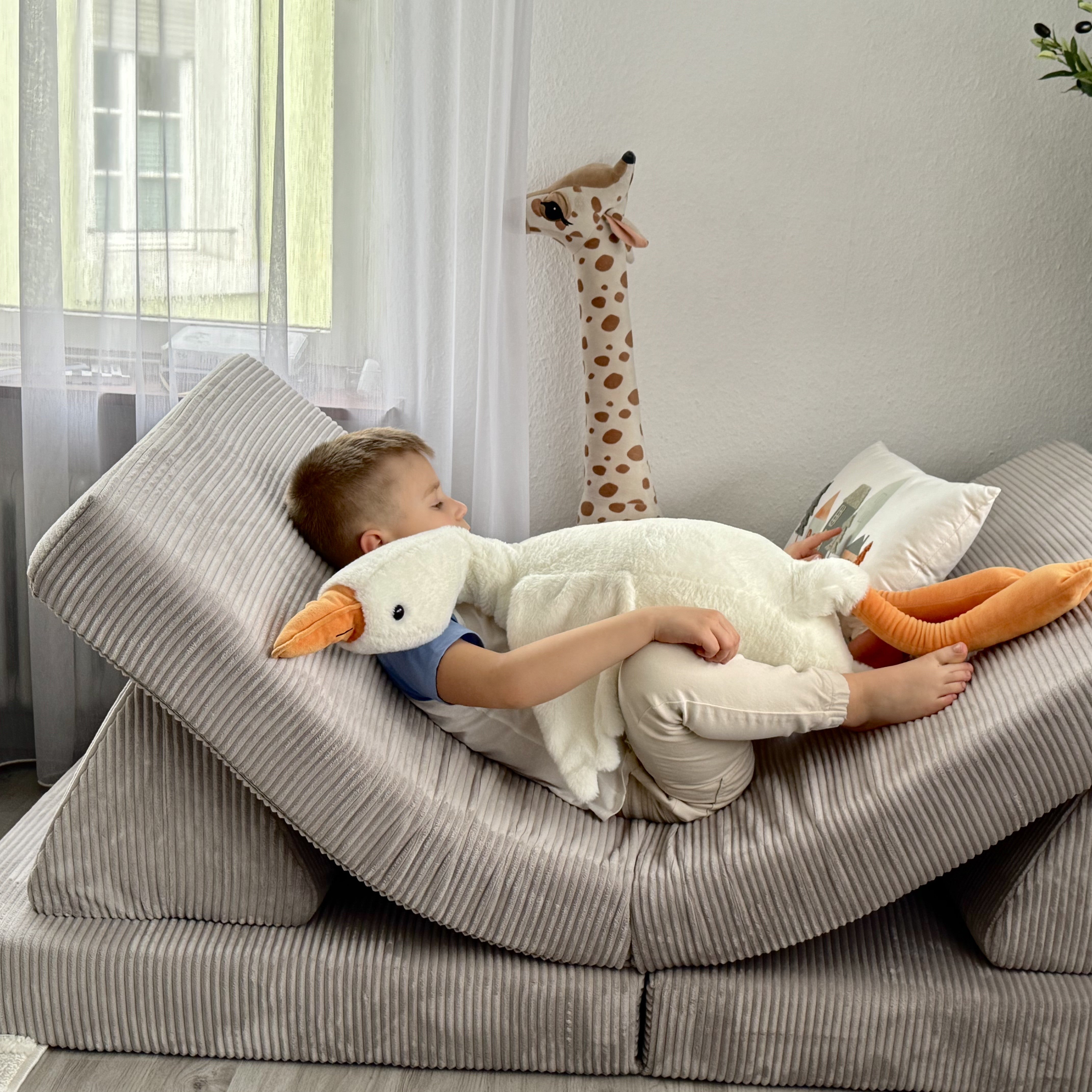 Design4Kids XXL Spielsofa Cord Grande Classic - cloudy grey