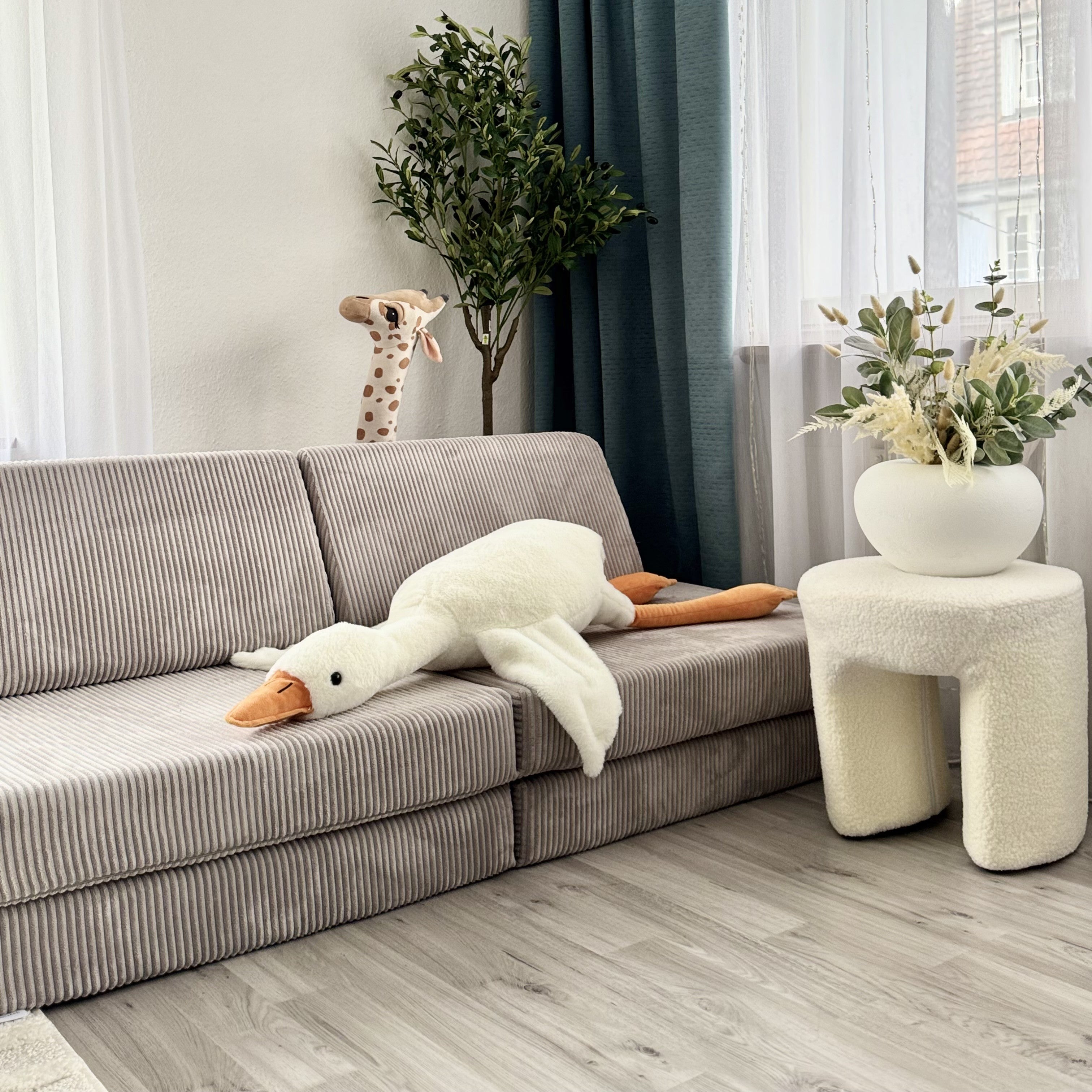 Design4Kids XXL Spielsofa Cord Grande Classic - cloudy grey