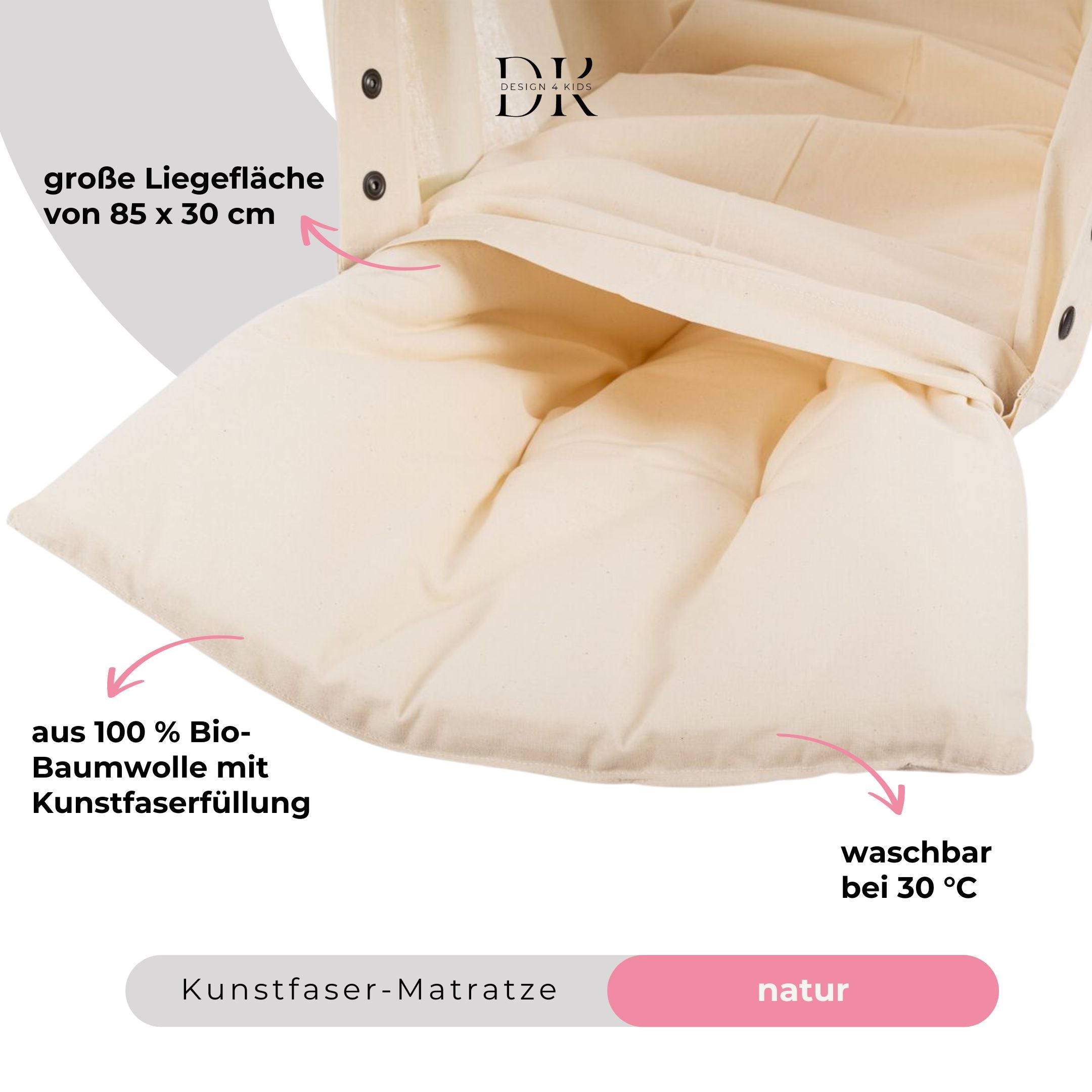 Design4Kids Federwiege Baby Classic, Bio-Baumwolle mit Komfort-Gestell