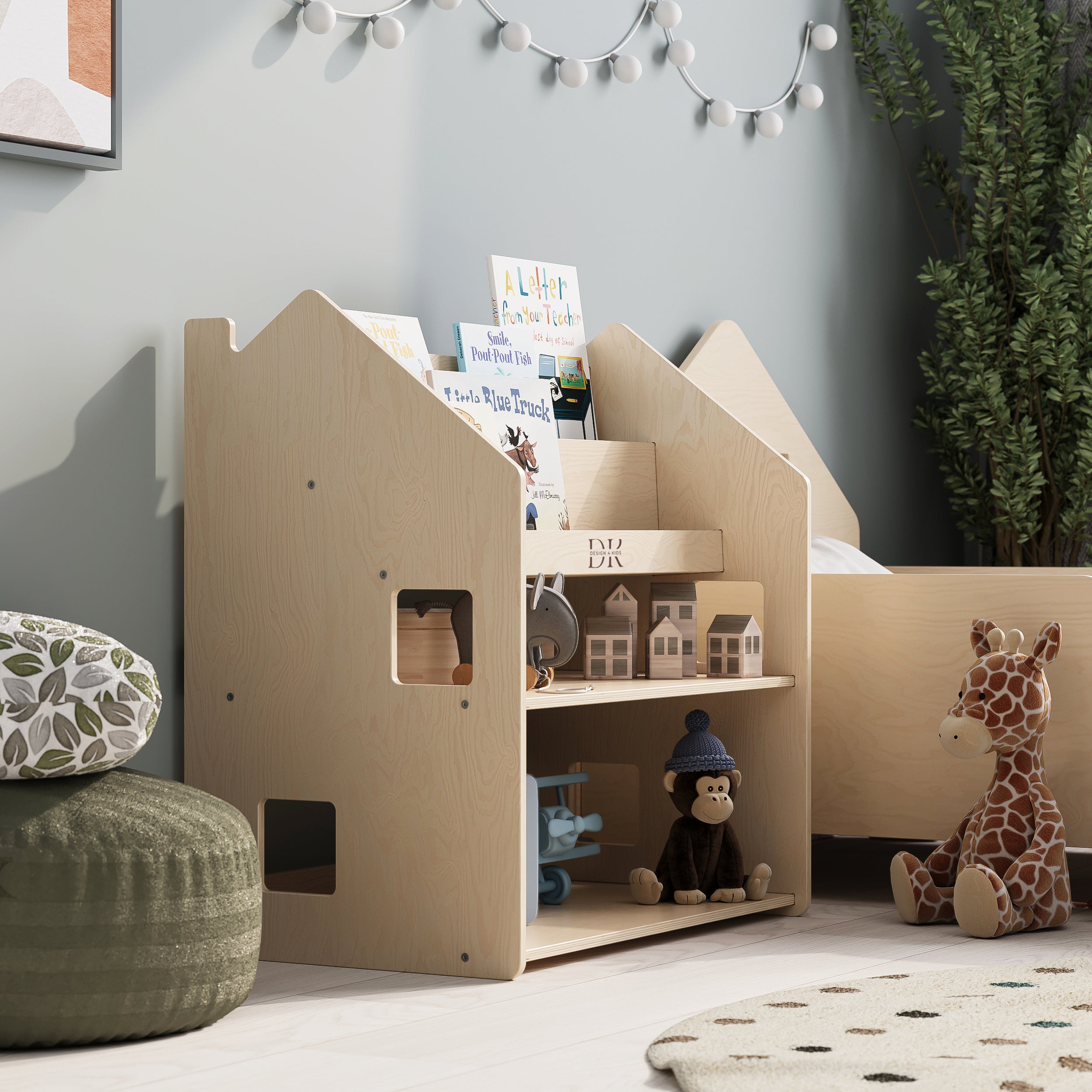 Design4Kids Montessori 2-in-1 Bücherregal für Kinder