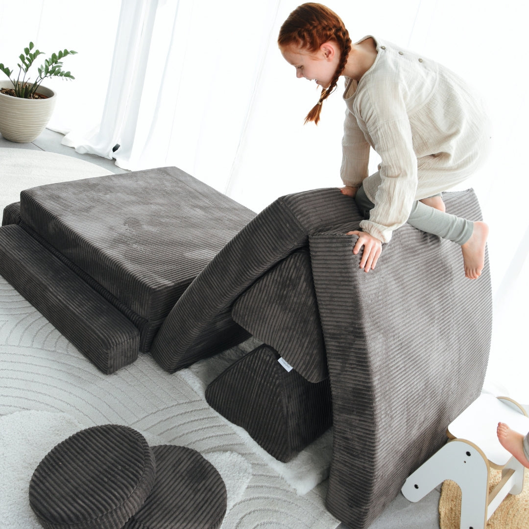 Design4Kids XXL Spielsofa Cord Grande - smokey taupe