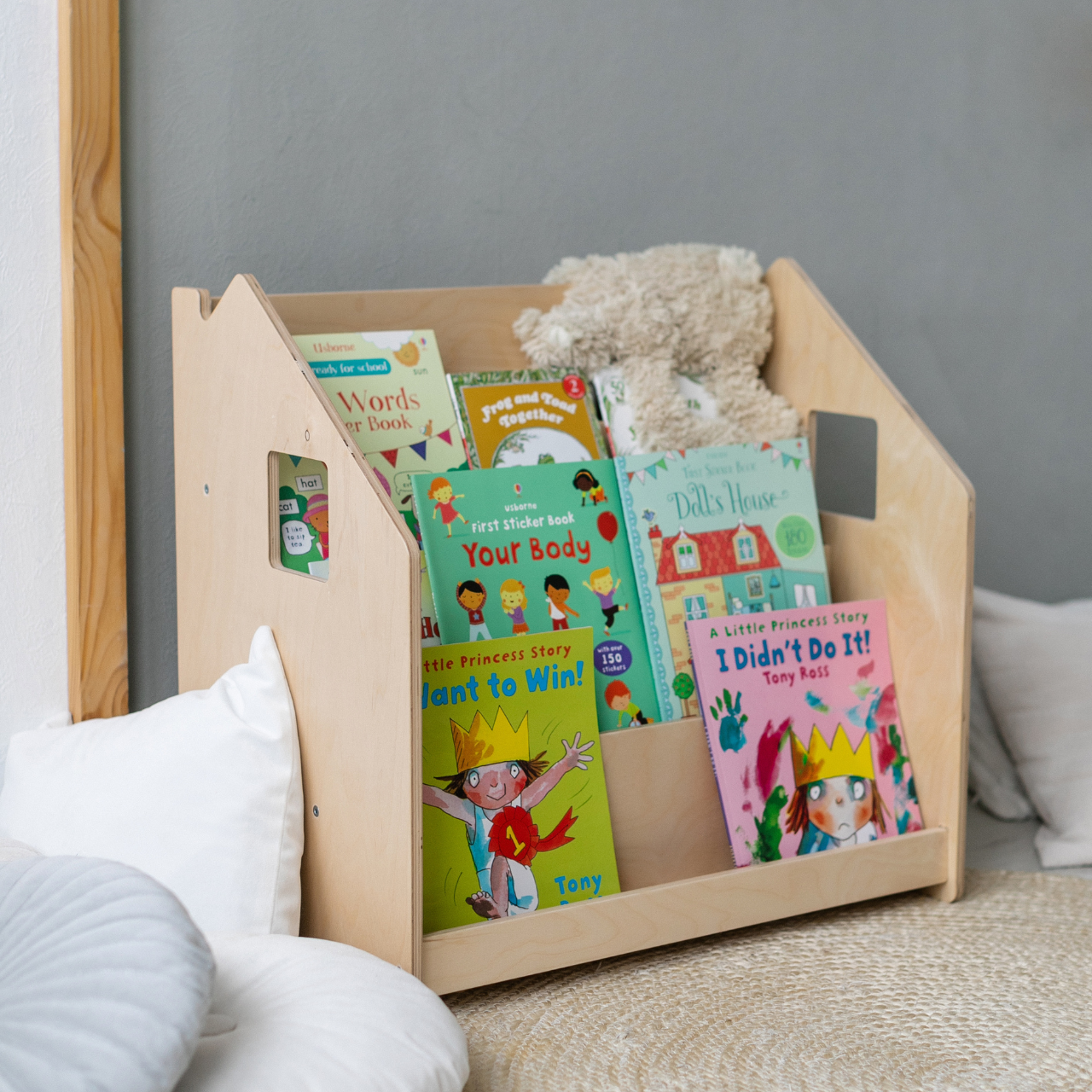 Design4Kids Montessori Bücherregal für Kinder – Natur
