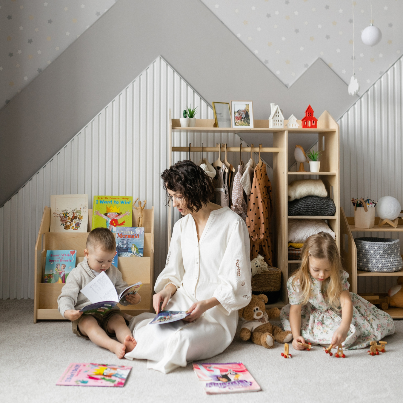 Design4Kids Montessori Bücherregal für Kinder – Natur