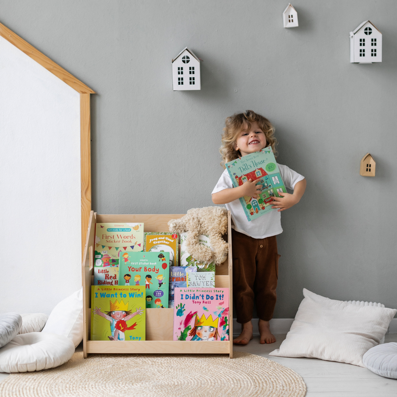 Design4Kids Montessori Bücherregal für Kinder – Natur