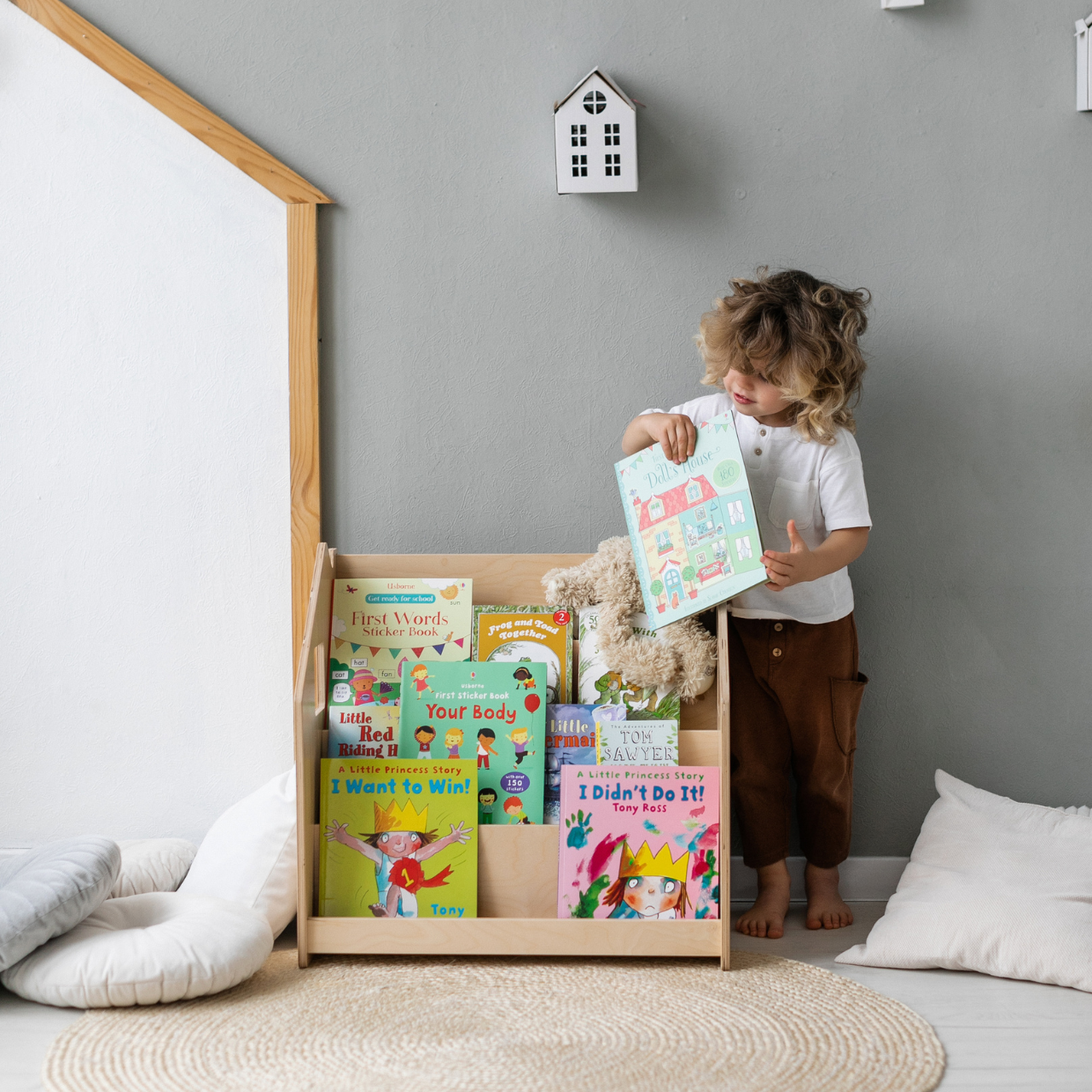 Design4Kids Montessori Bücherregal für Kinder – Natur