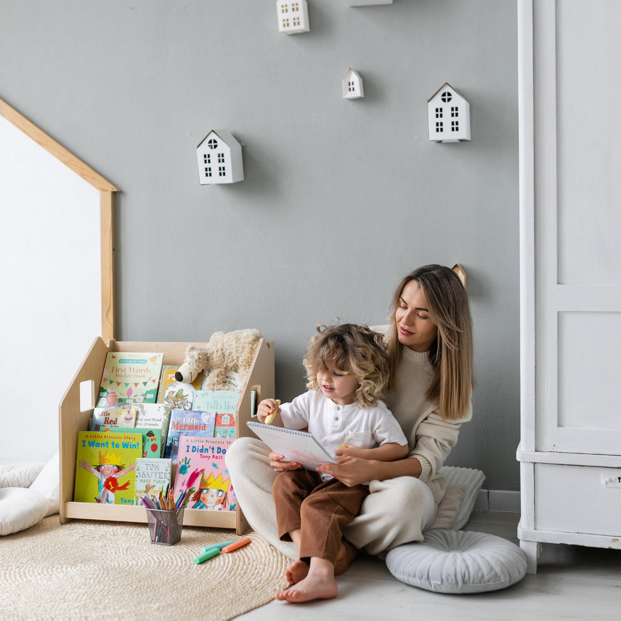Design4Kids Montessori Bücherregal für Kinder – Natur