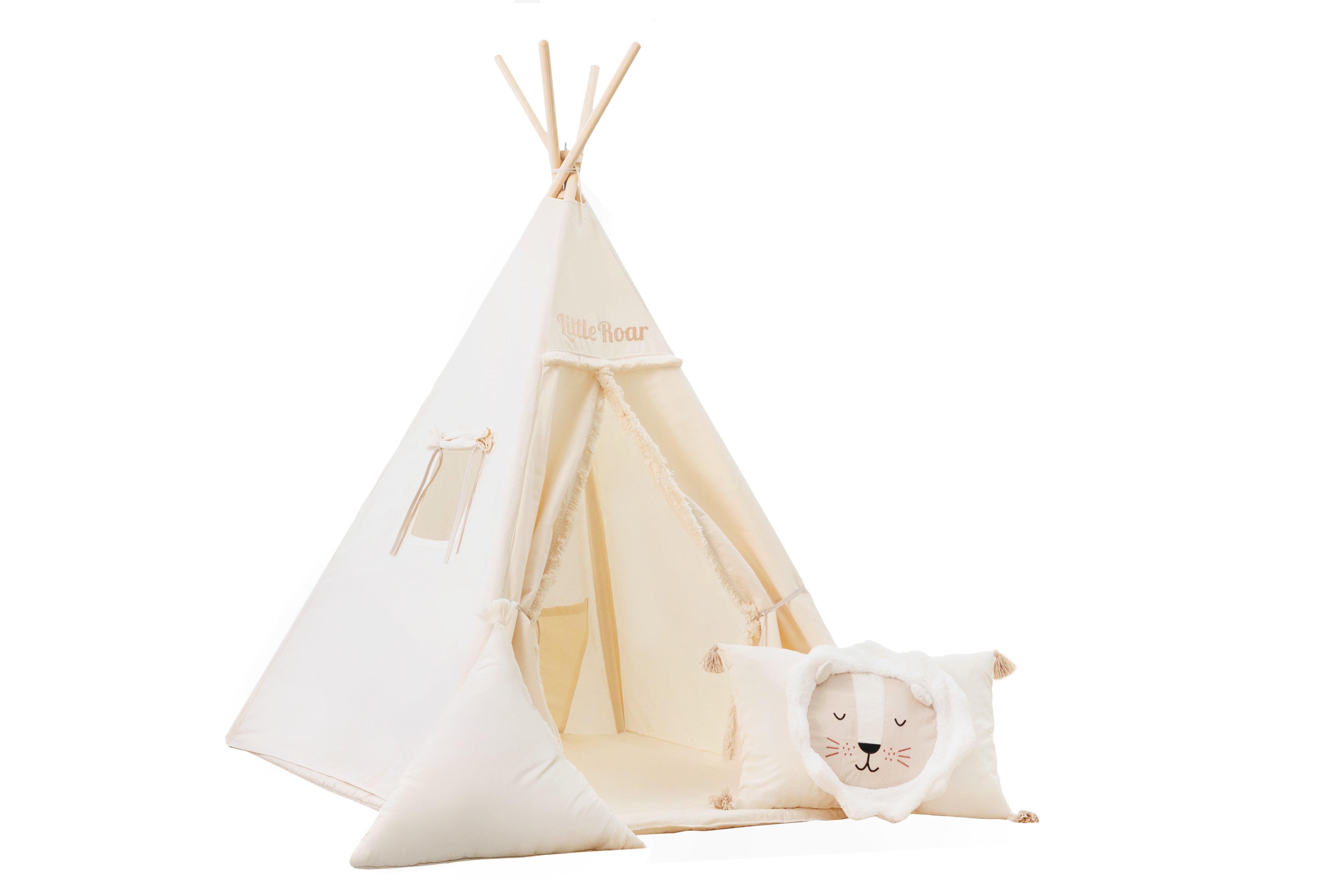 Design4Kids Tipi-Zelt M-Set Leo Cave - creme