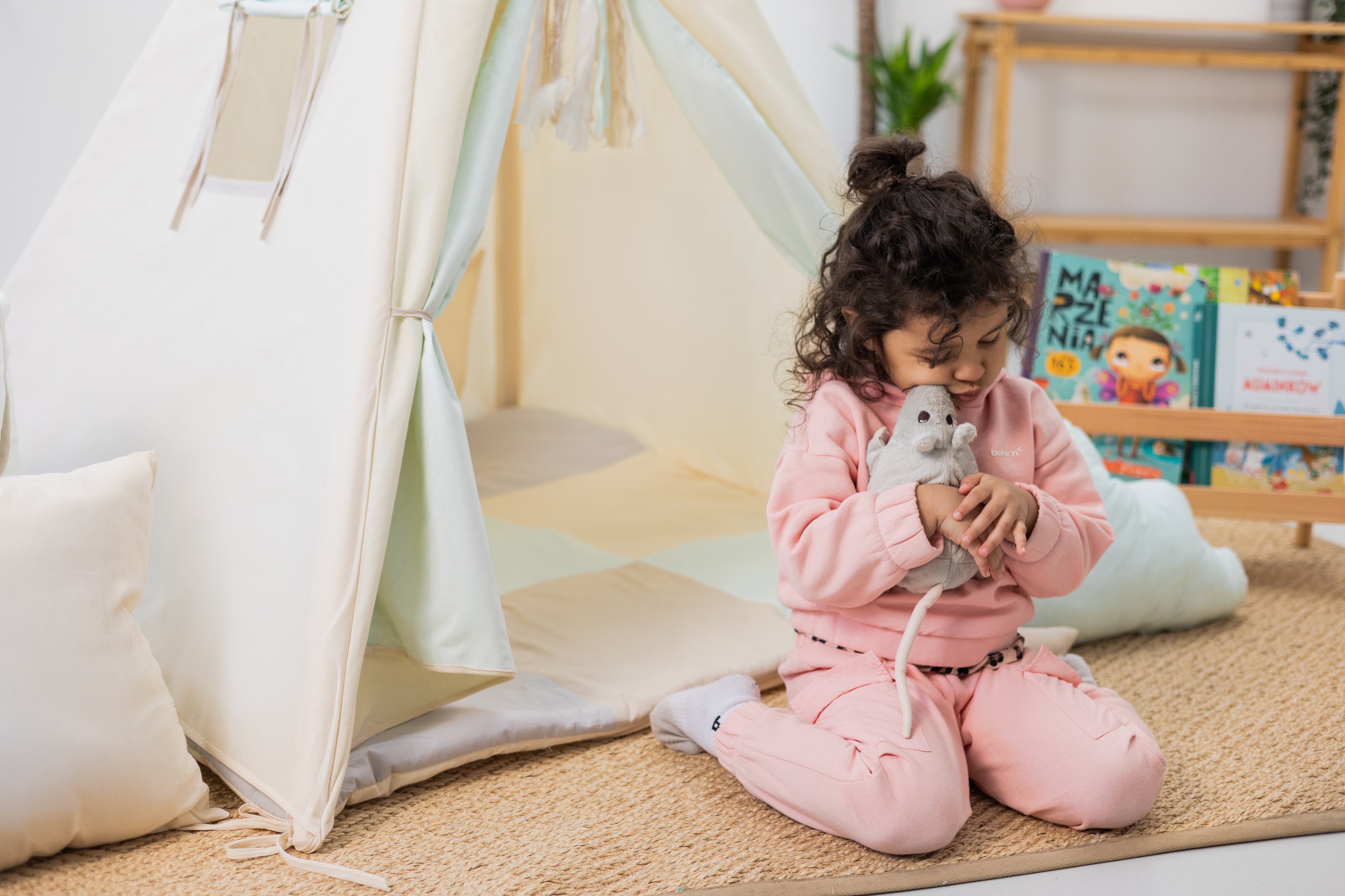 Design4Kids Tipi-Zelt XL-Set Blue Corner - creme