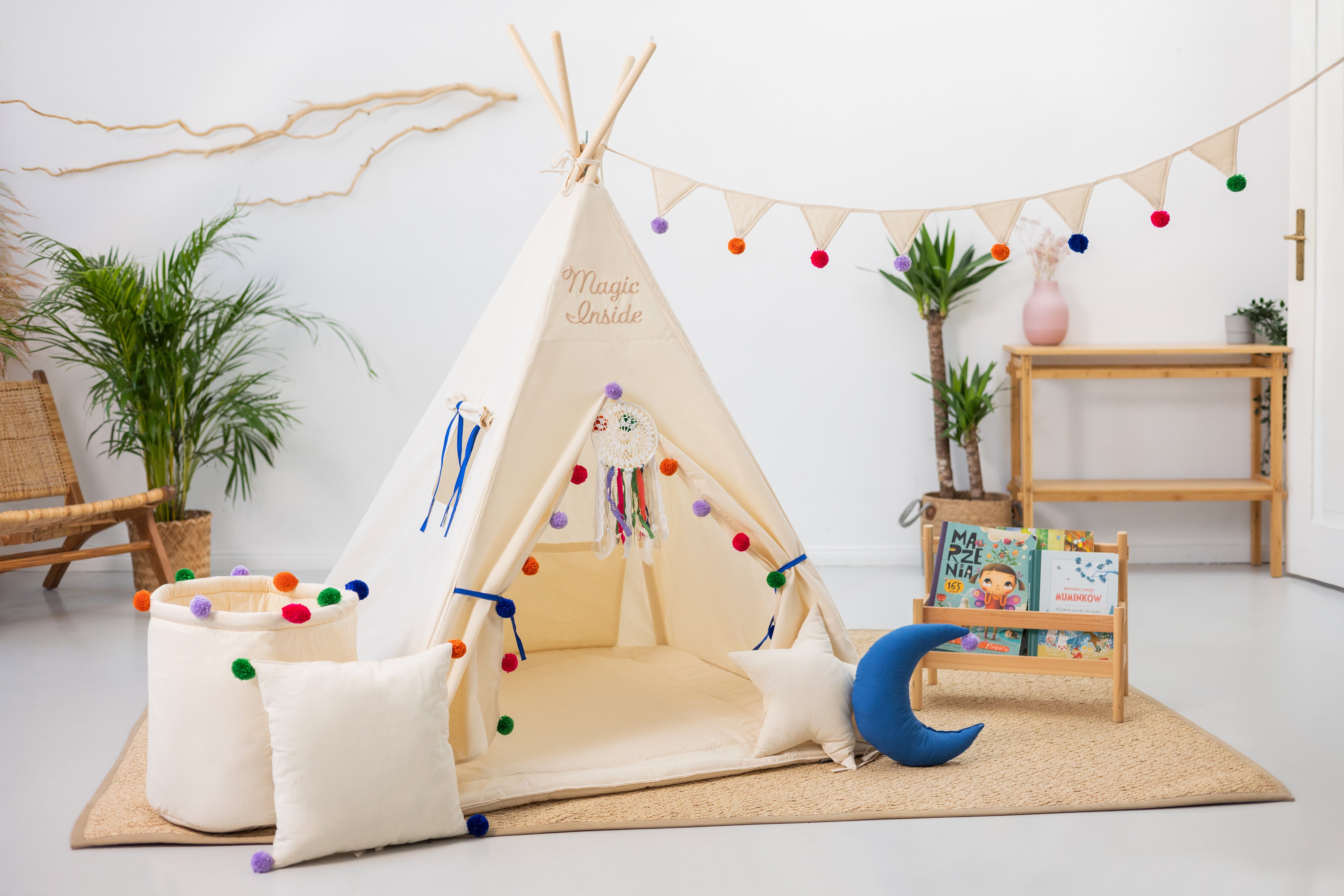 Design4Kids Tipi-Zelt XL-Set Magic of Colors - creme
