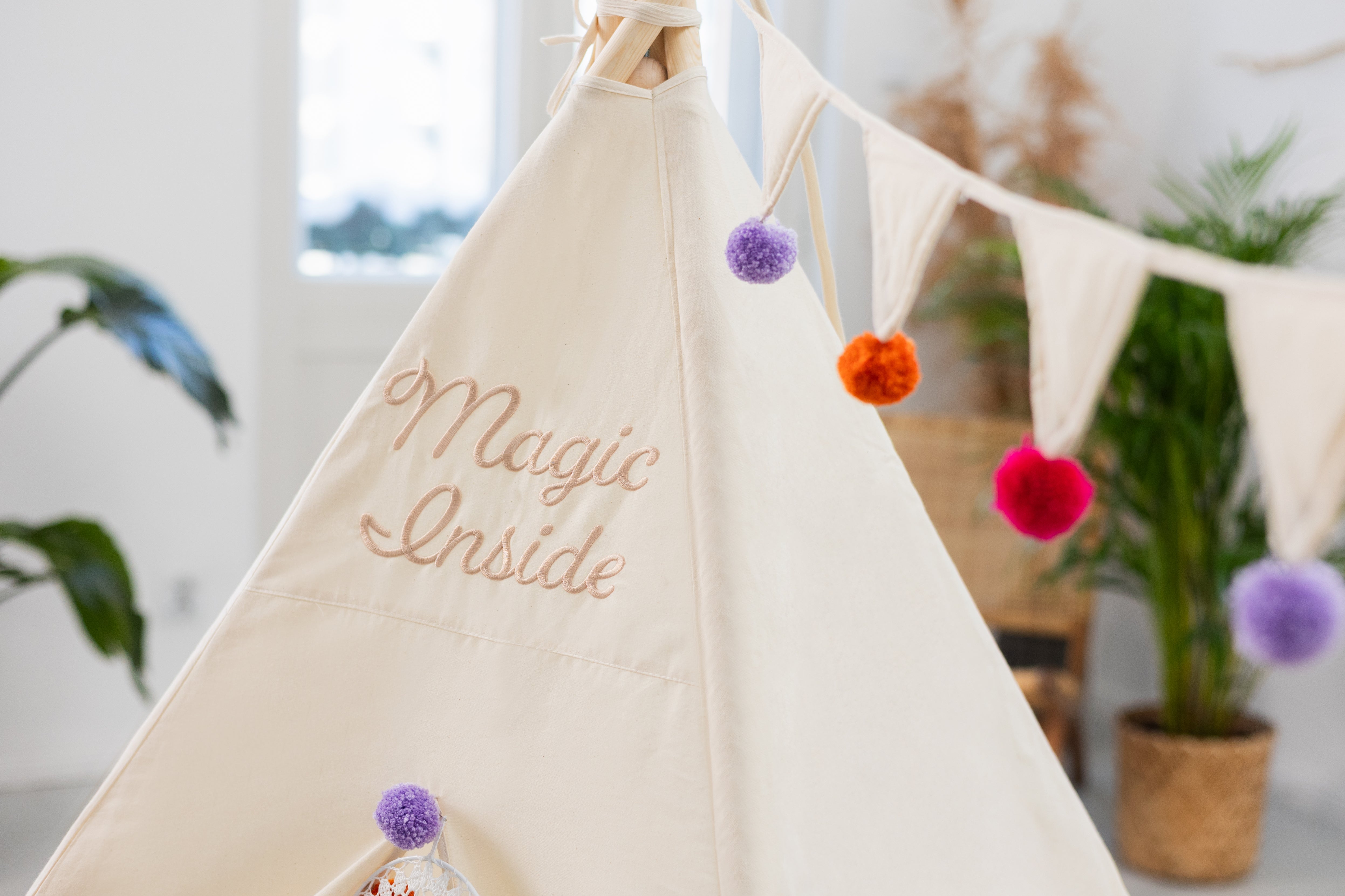 Design4Kids Tipi-Zelt XL-Set Magic of Colors - creme