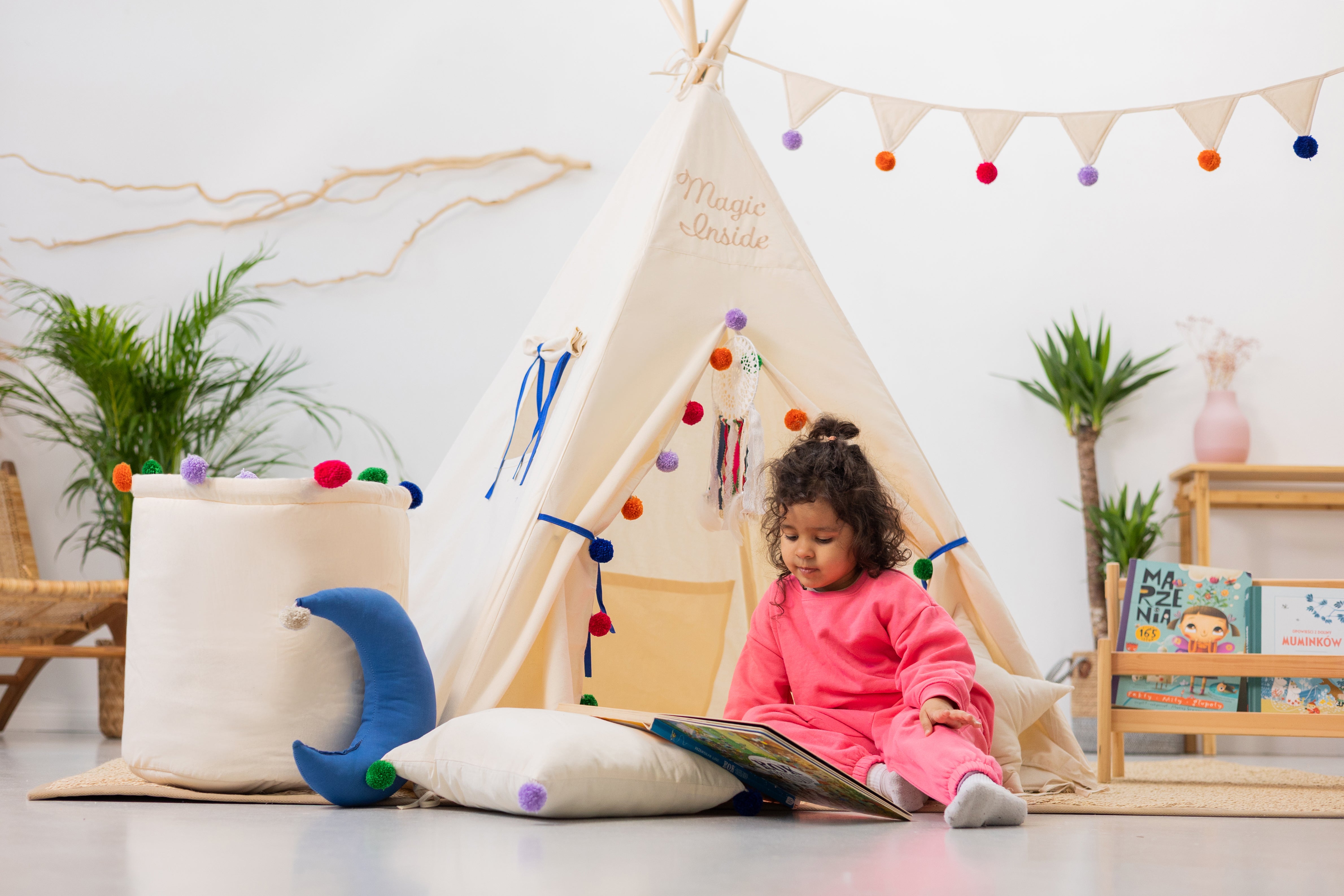 Design4Kids Tipi-Zelt XL-Set Magic of Colors - creme