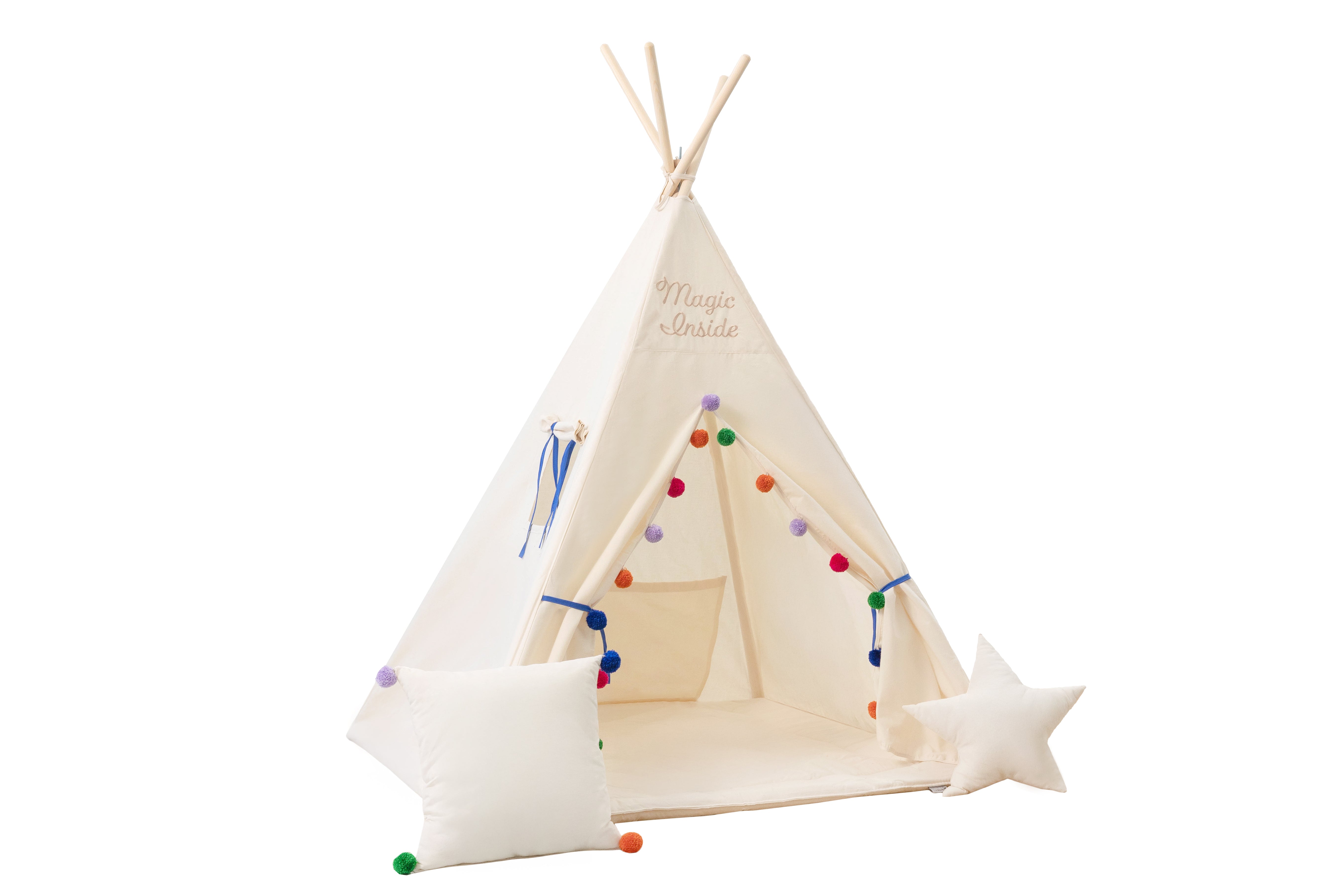 Design4Kids Tipi-Zelt XL-Set Magic of Colors - creme