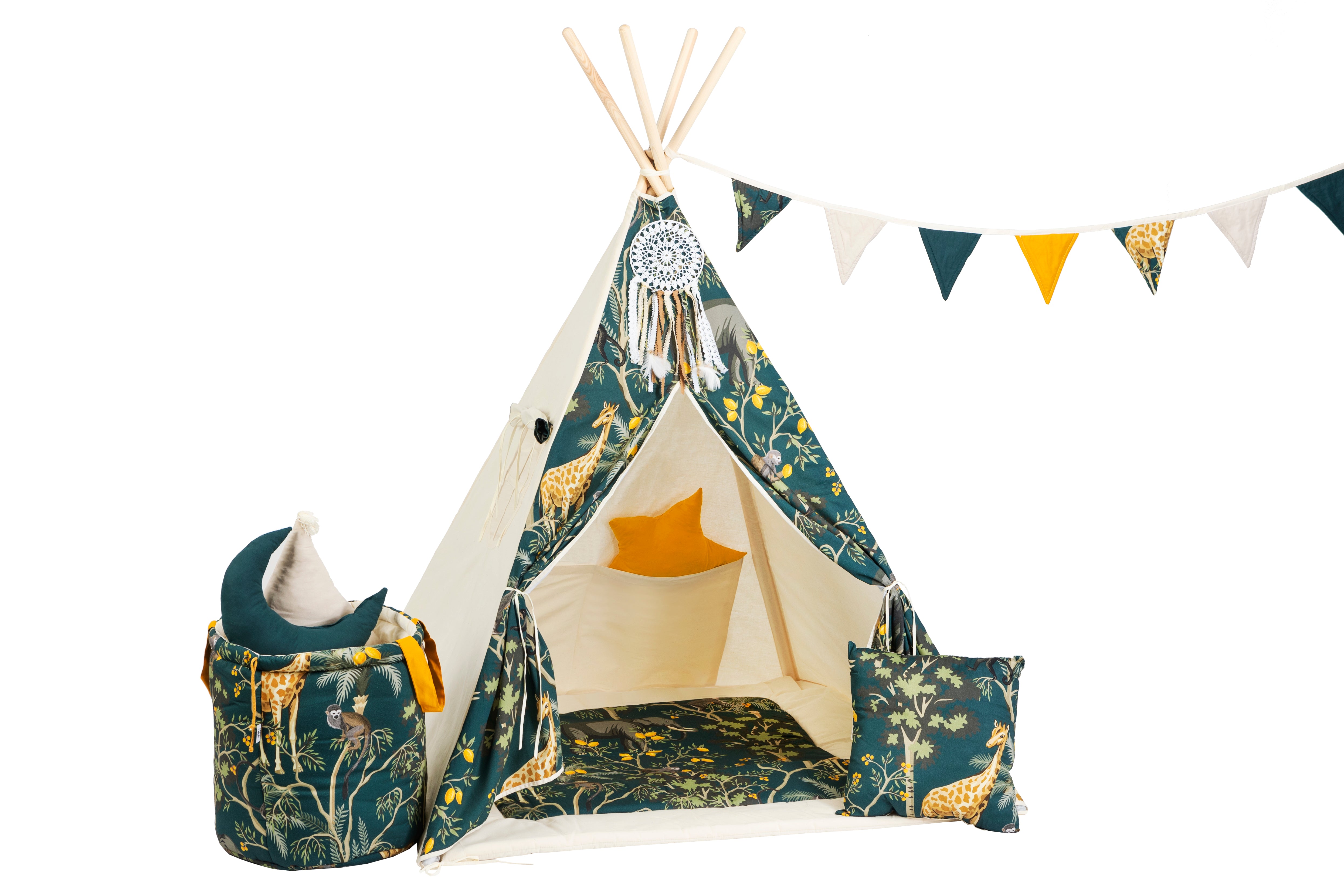 Design4Kids Tipi-Zelt XL-Set Safari - beige